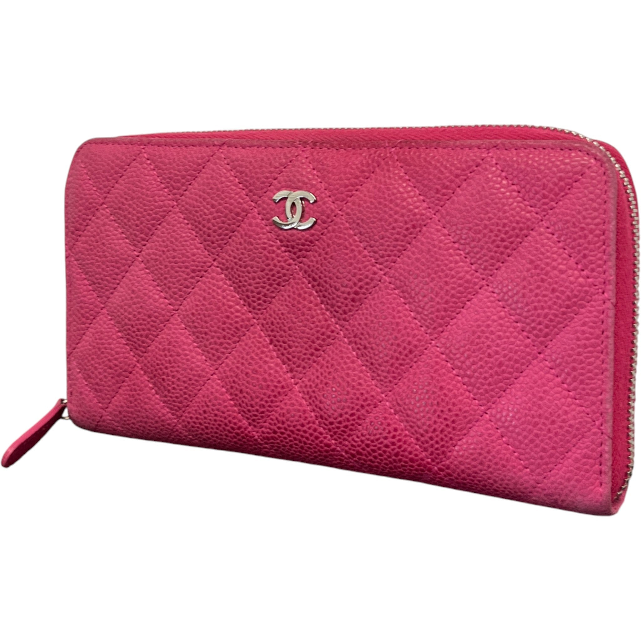 Women's Quilted Caviar Purse Pink