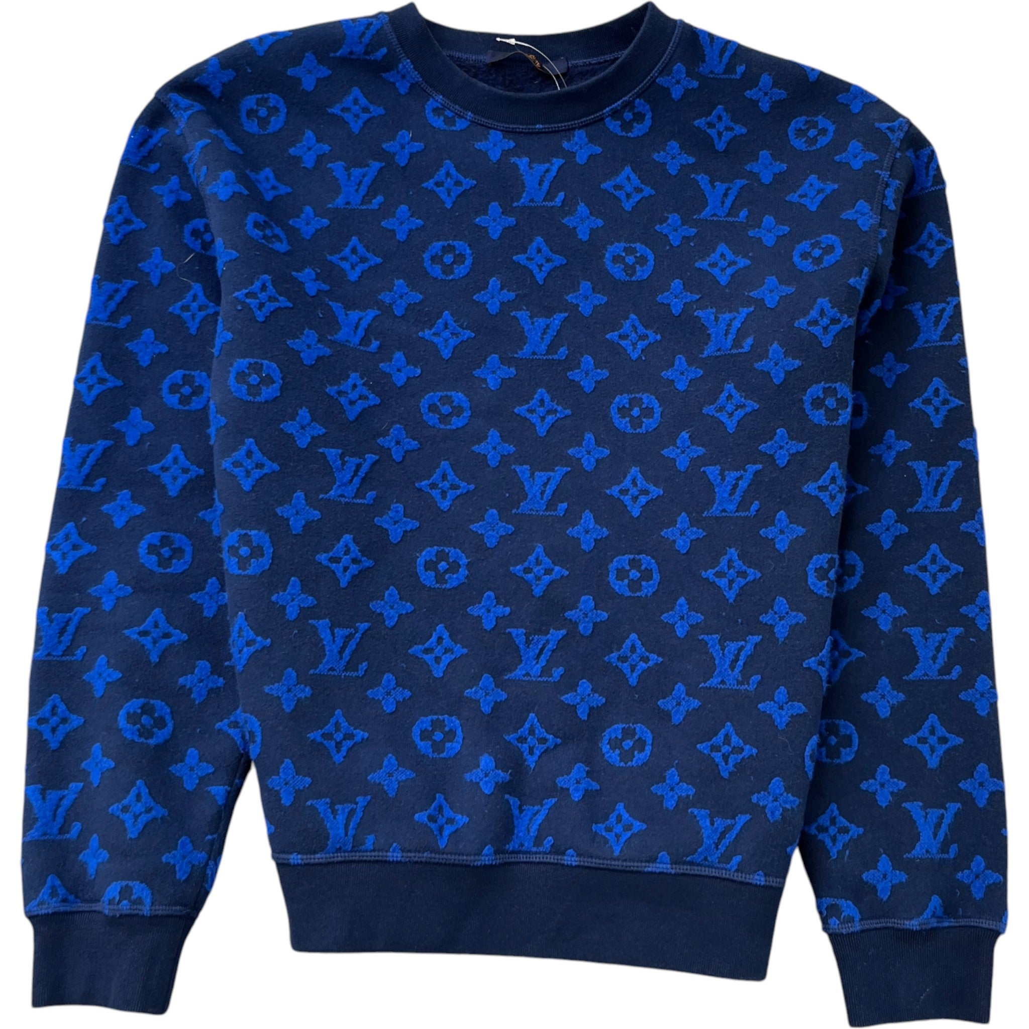 Men's Monogram Jacquard Sweatshirt Navy Size M