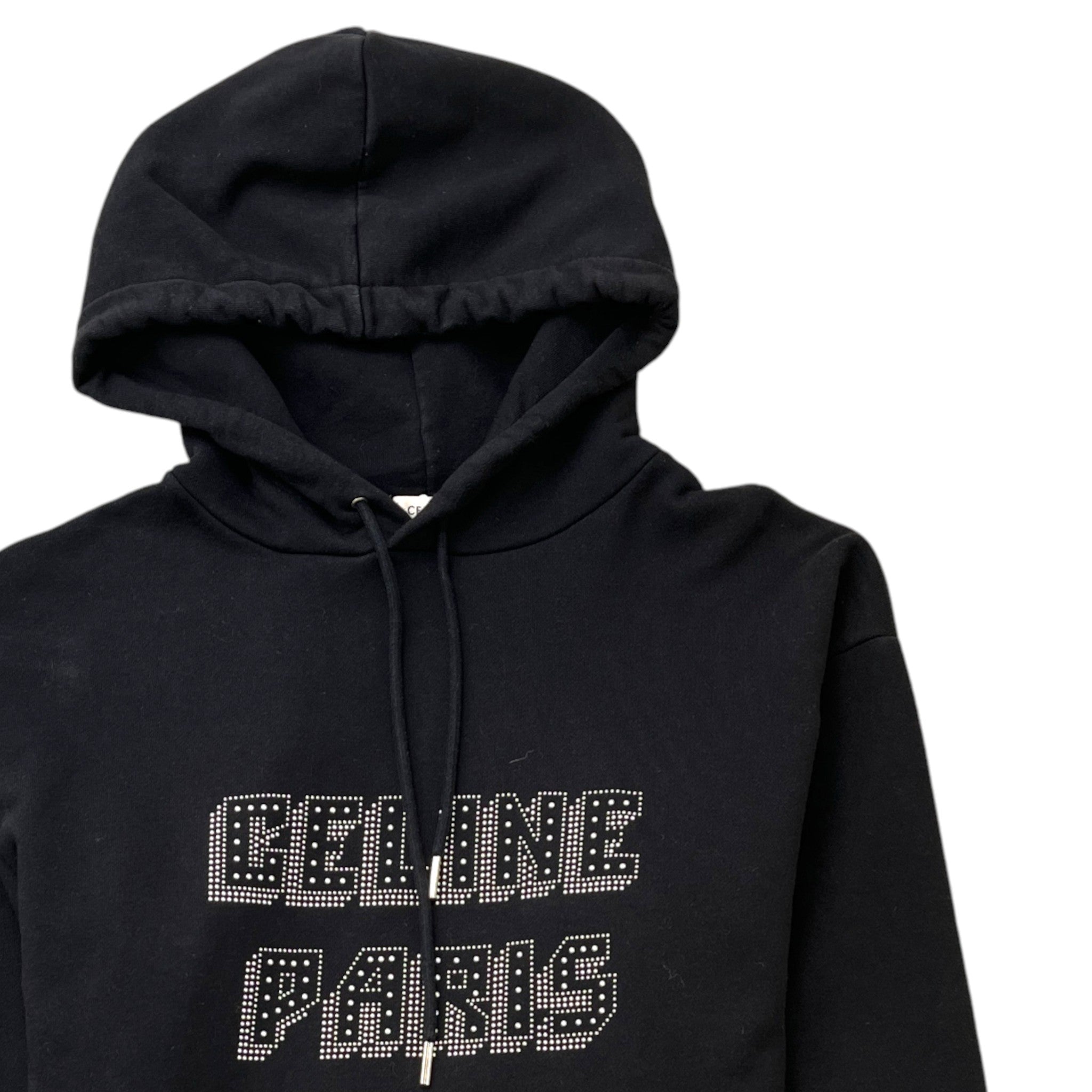 Men's Rhinestone Logo Hoodie Black Size S