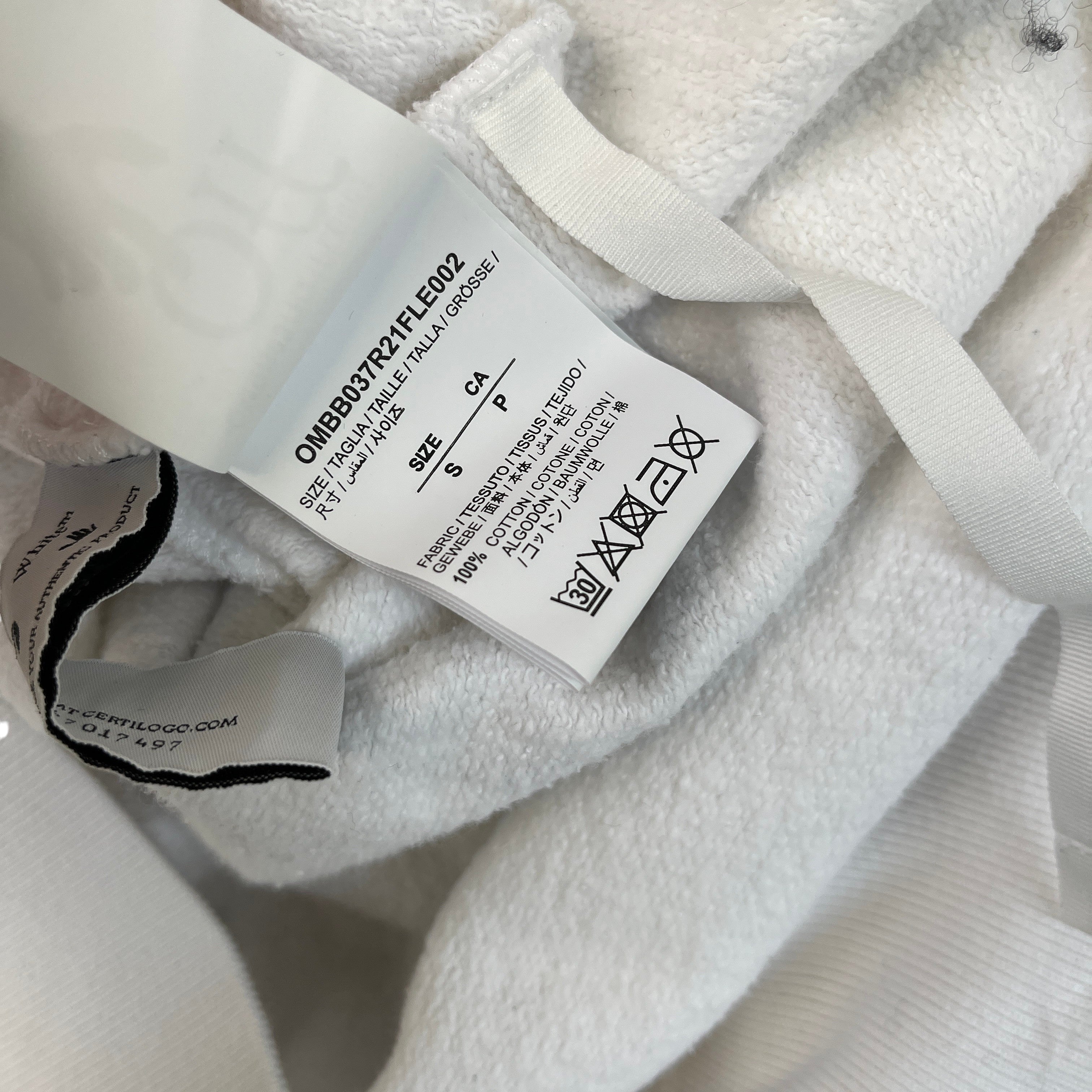 Men's Caravaggio Print Hoodie White Size S