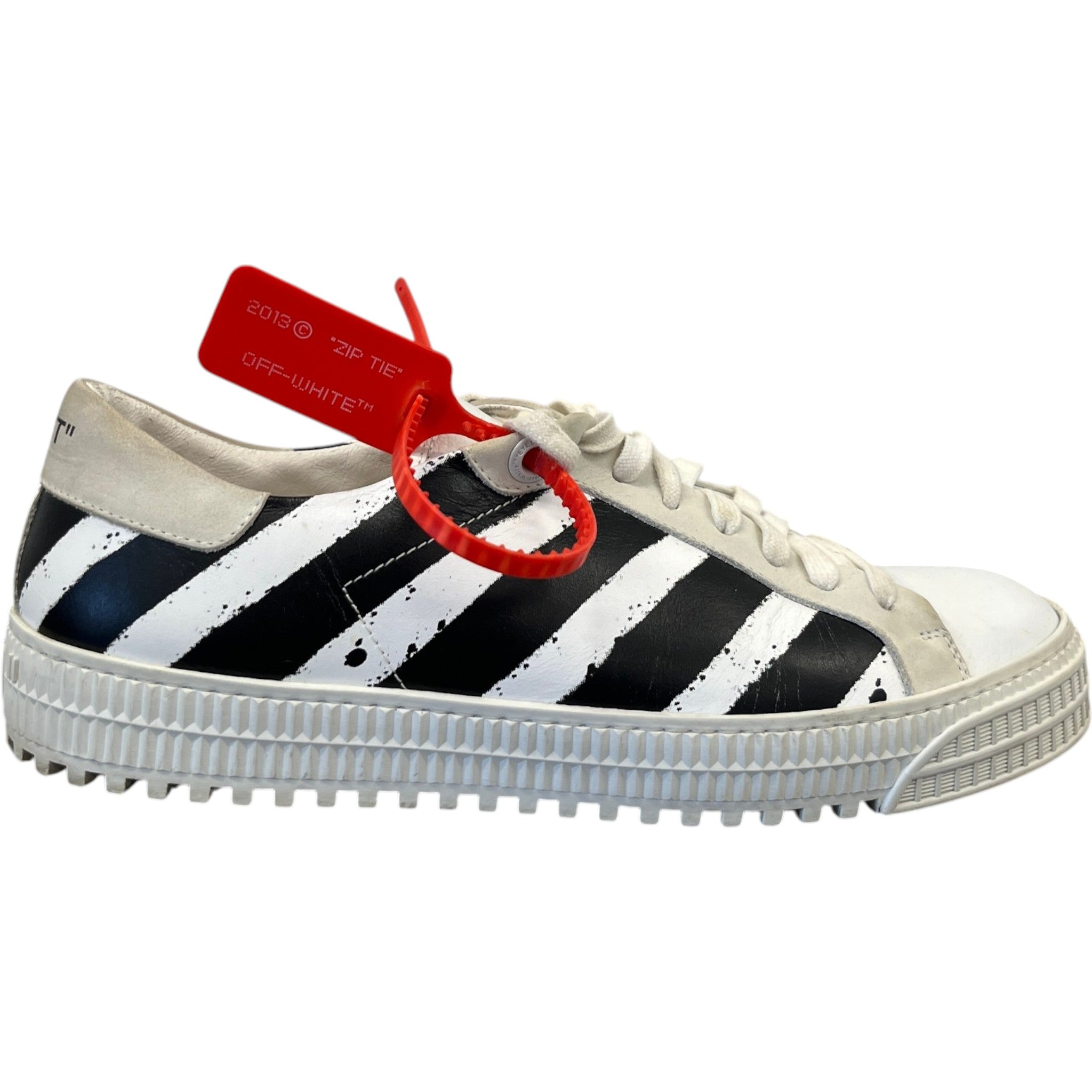 Men's Spray Diagonal Low Trainers White Size EU 41 / UK 7