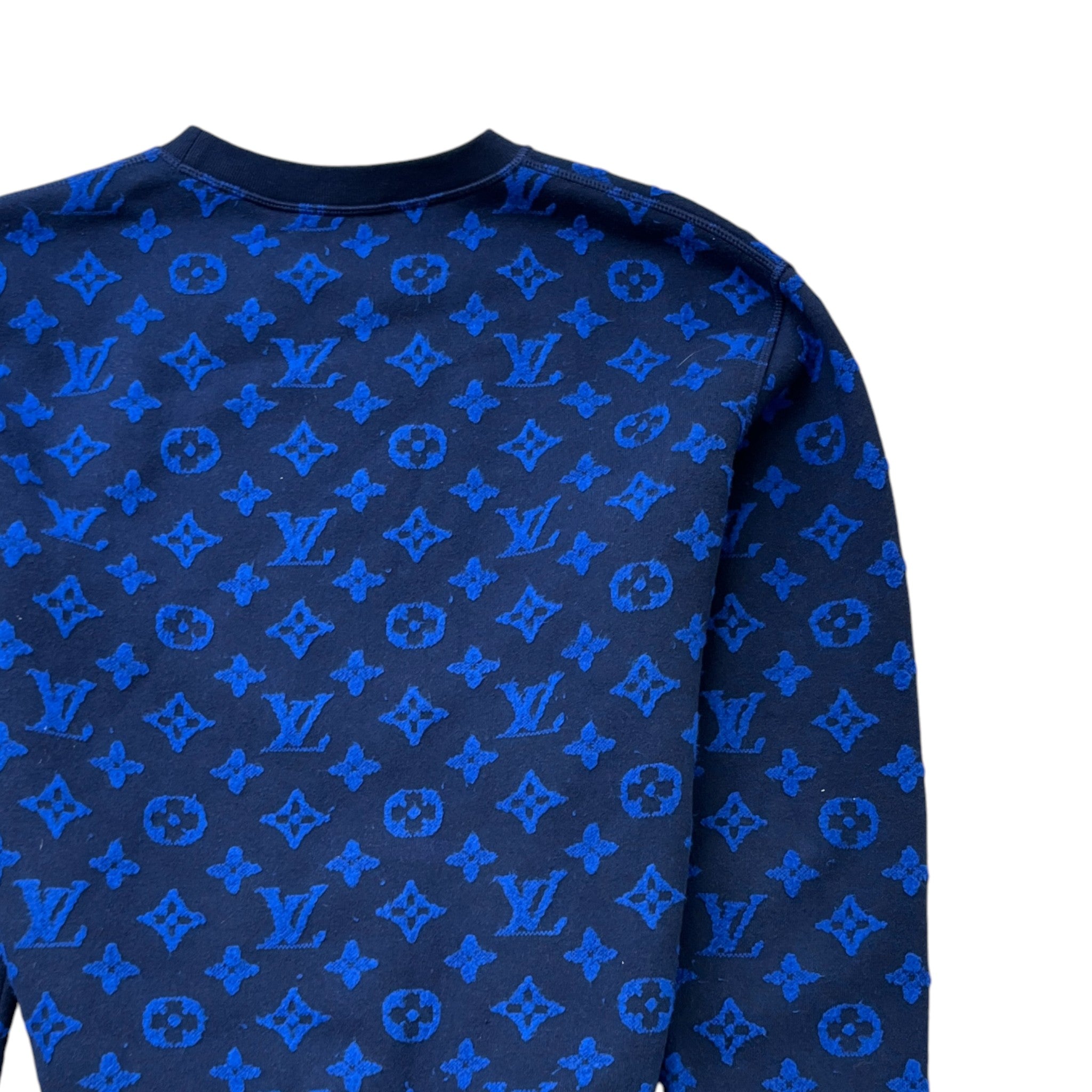 Men's Monogram Jacquard Sweatshirt Navy Size M