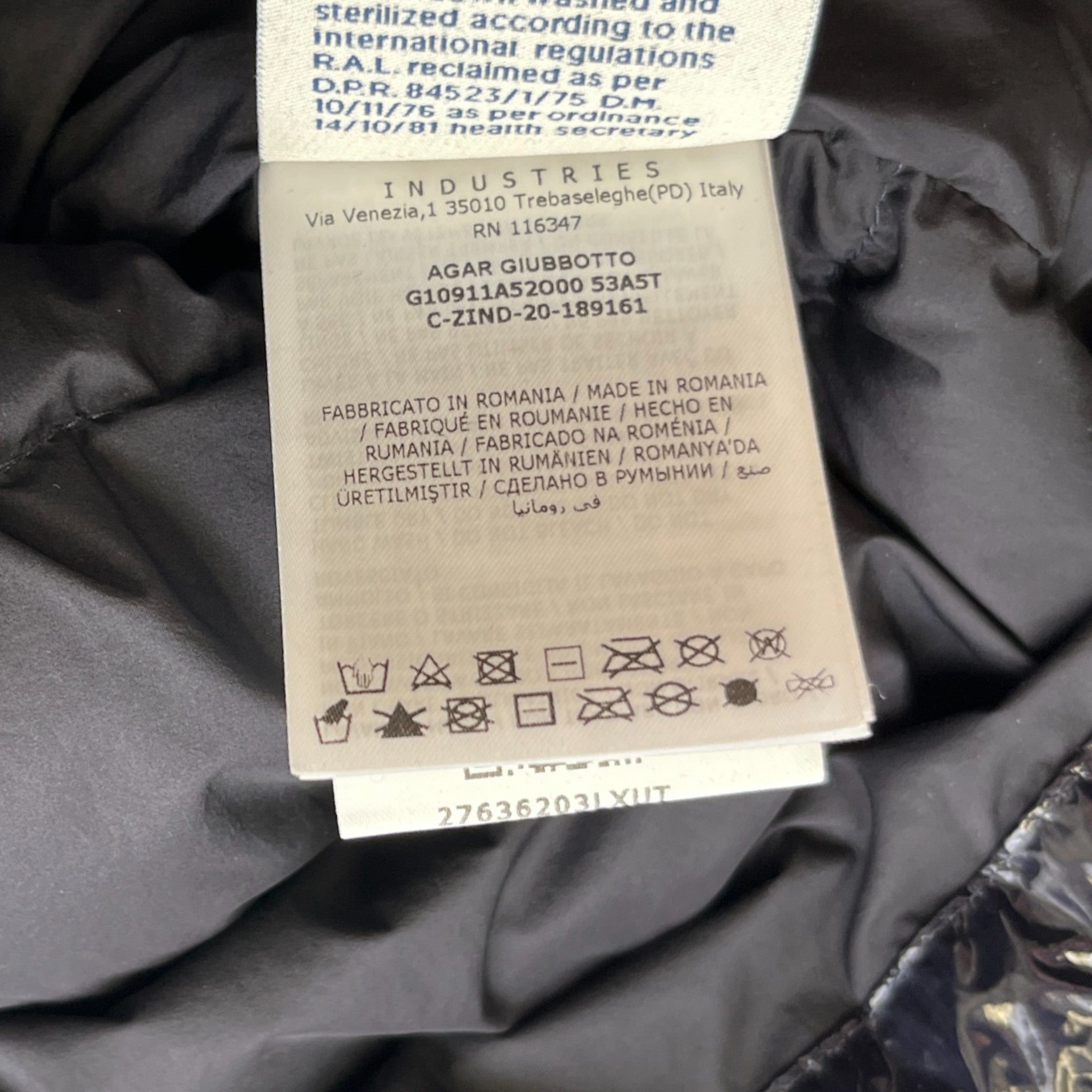 Men's Agar Down Jacket Navy Size 6 / XXXL