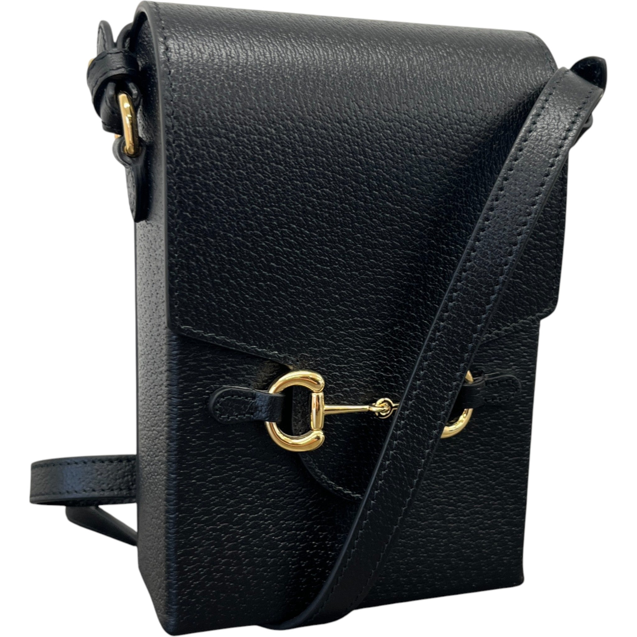 Horsebit 1955 Vertical Crossbody Bag Black