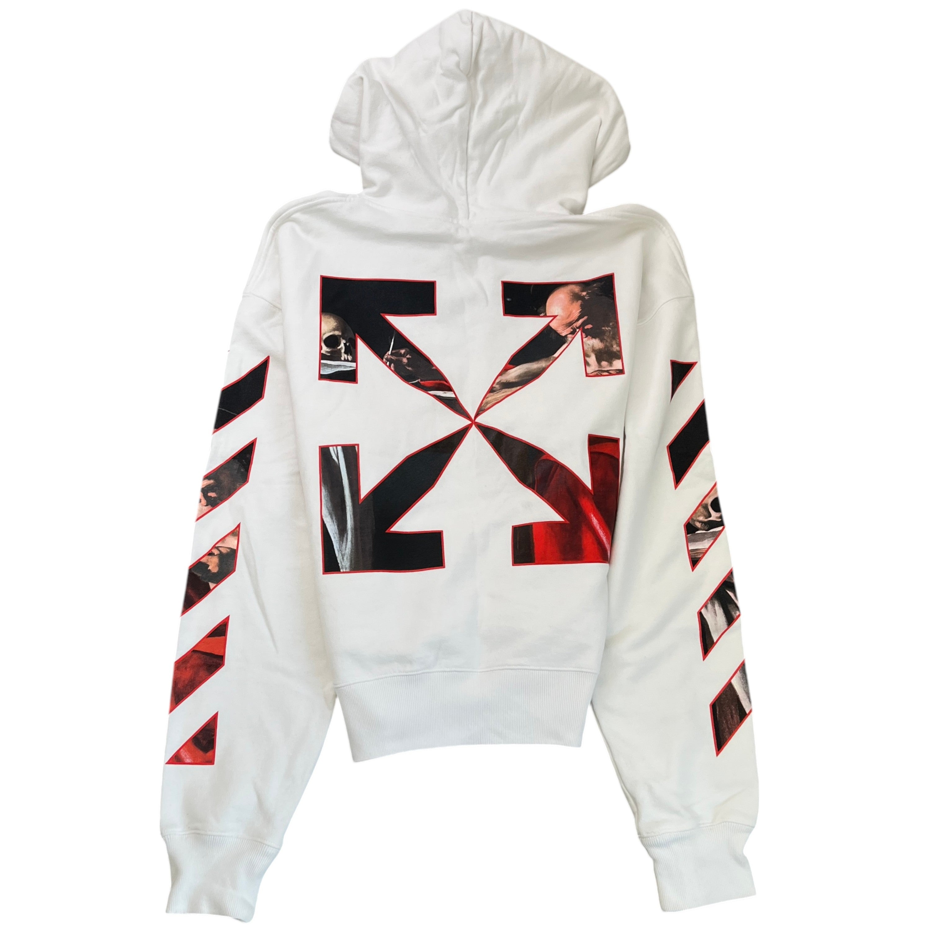 Men's Caravaggio Print Hoodie White Size S