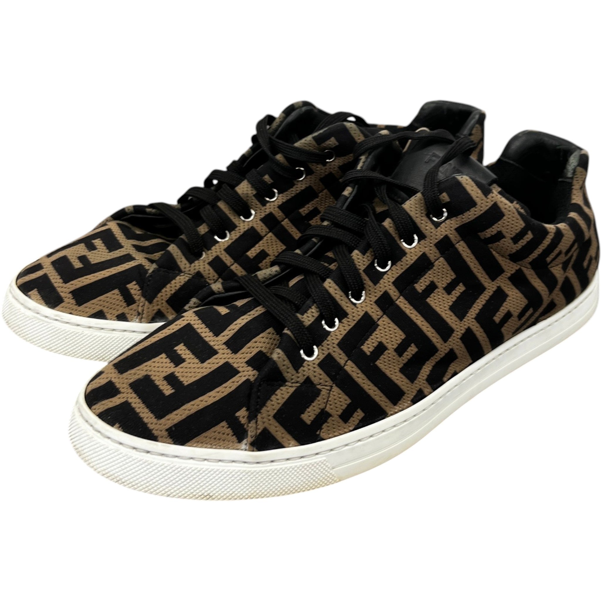Men's Ff Monogram Low Trainers Brown Size EU 42 / UK 8