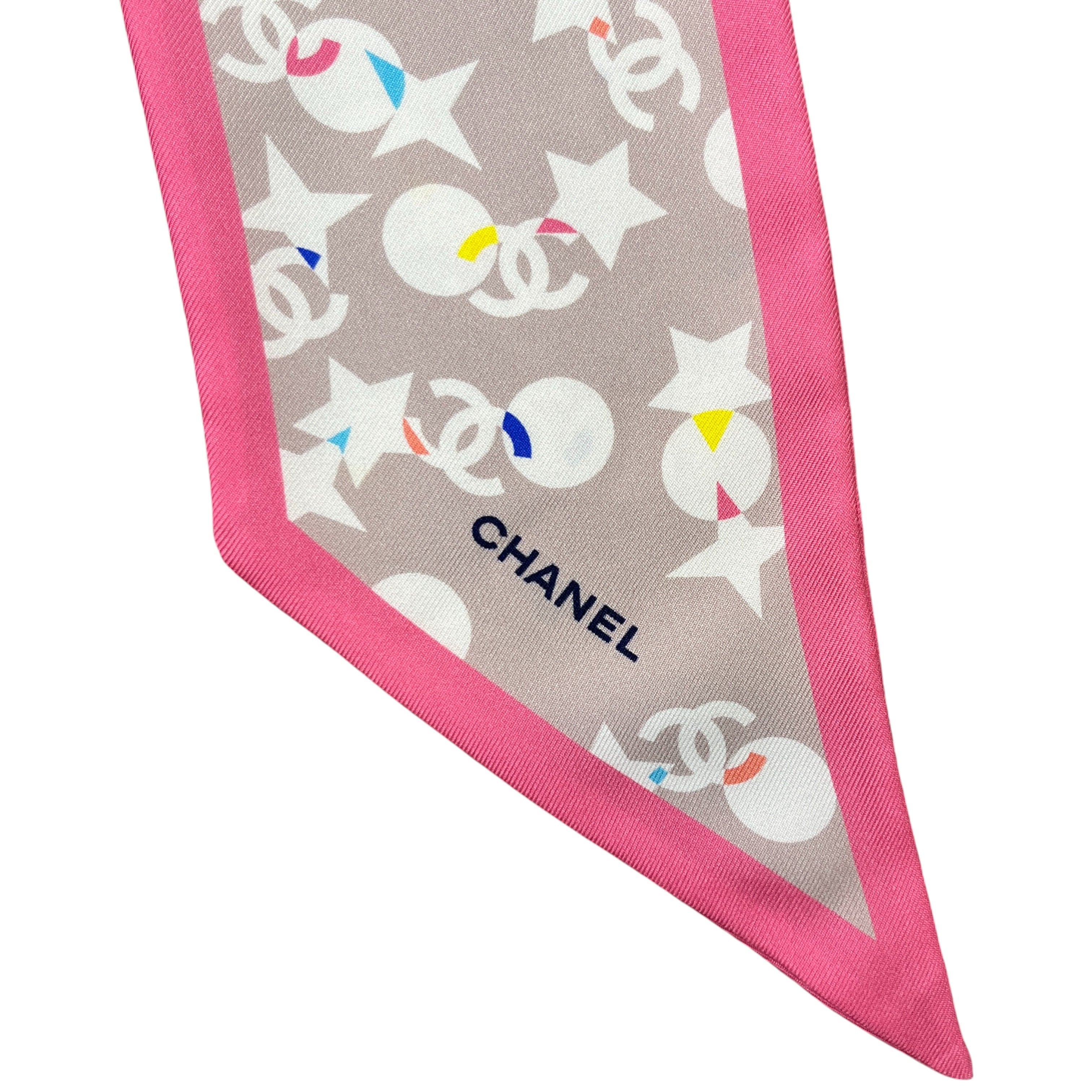Women's Cc Logo Silk Scarf And Scrunchy Scarf Pink