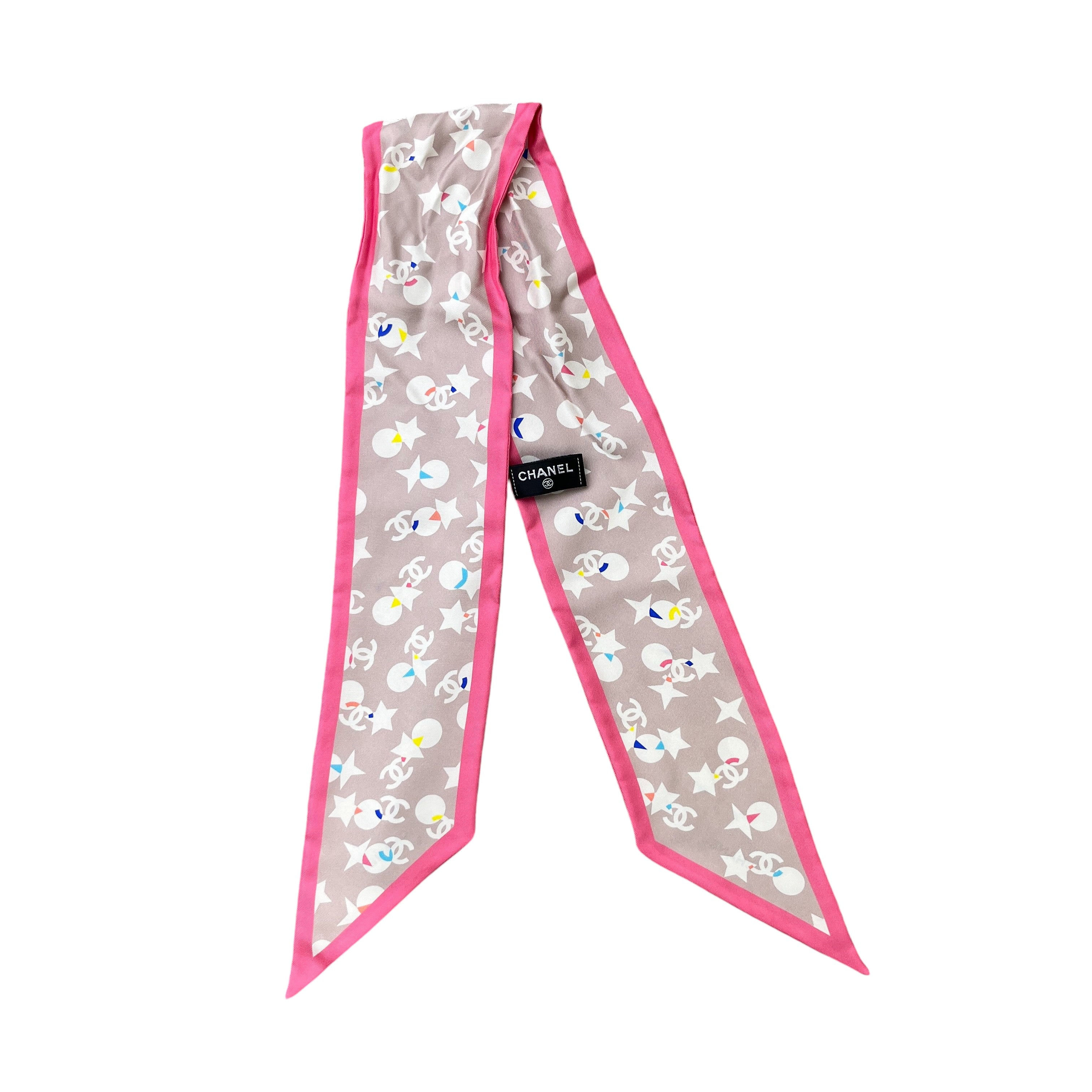 Women's Cc Logo Silk Scarf And Scrunchy Scarf Pink