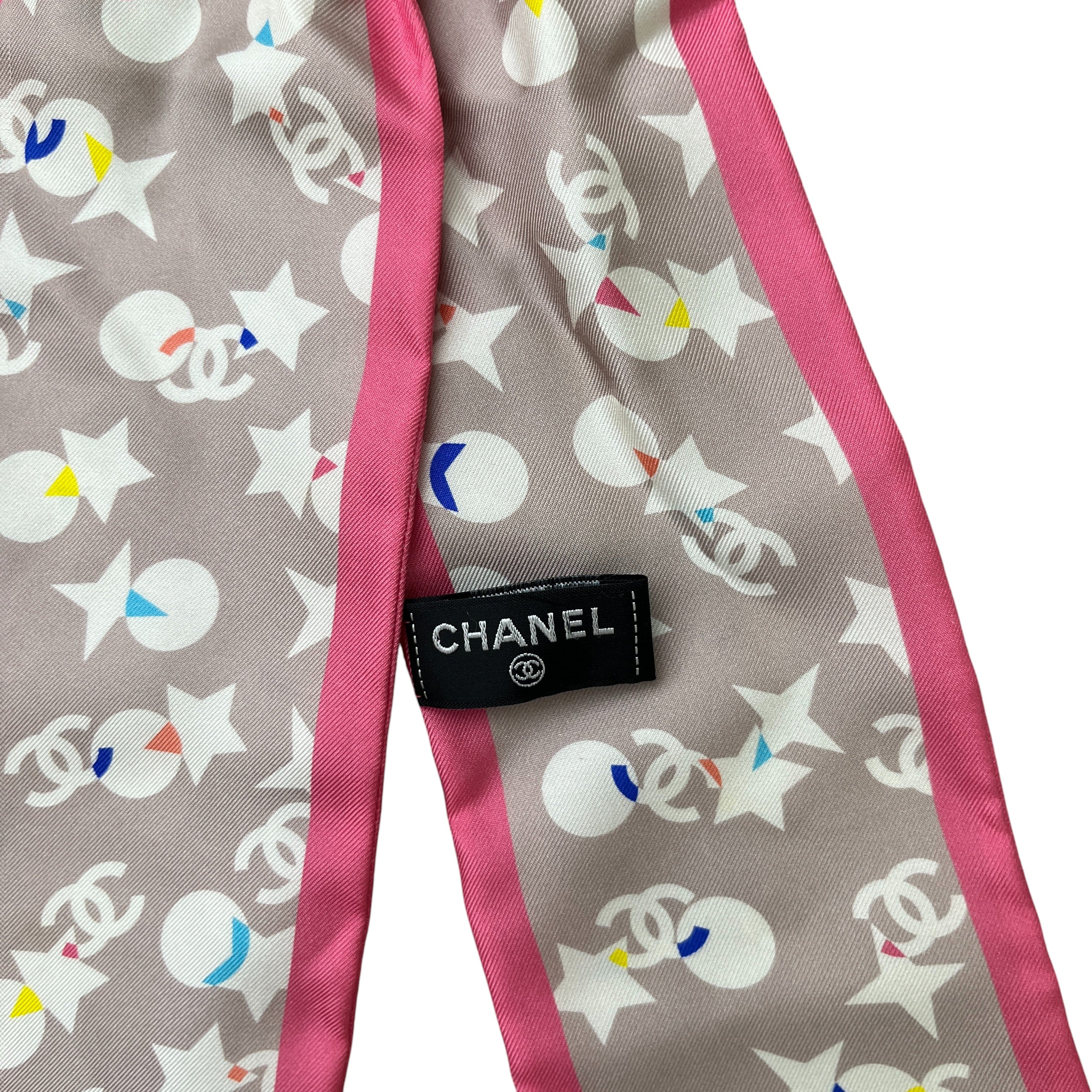 Women's Cc Logo Silk Scarf And Scrunchy Scarf Pink