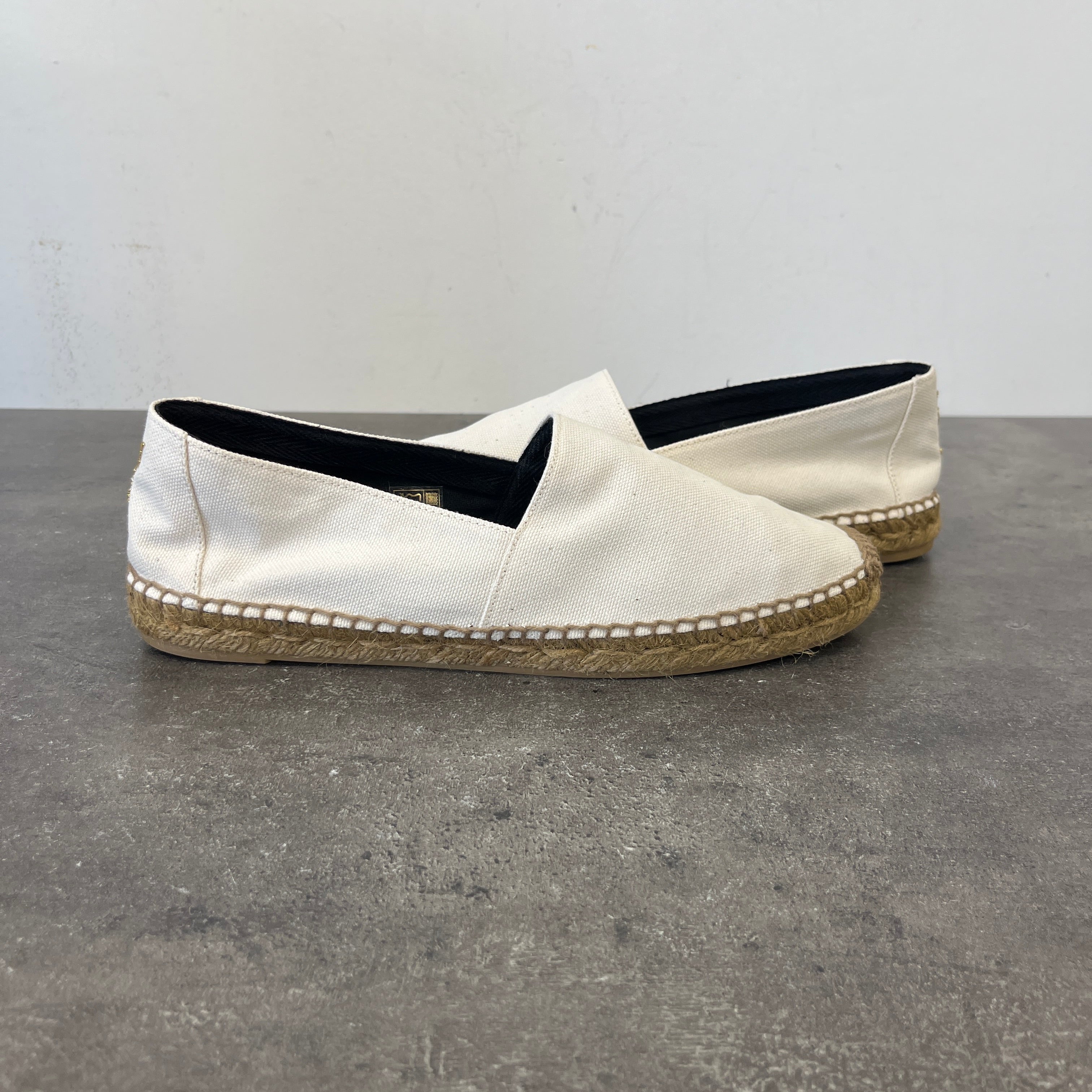 Women's Embroidered Logo Espadrilles White Size EU 41 / UK 8