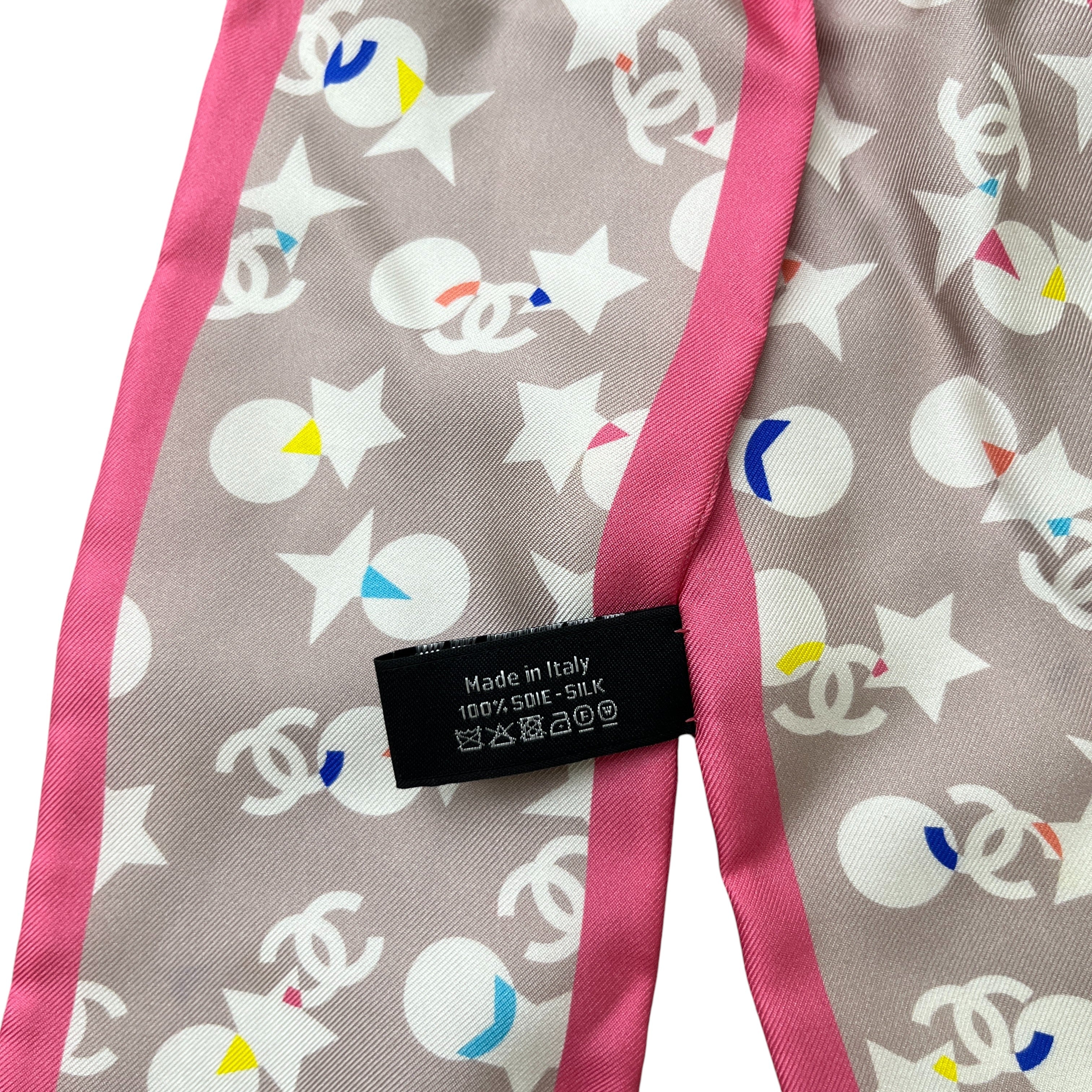 Women's Cc Logo Silk Scarf And Scrunchy Scarf Pink
