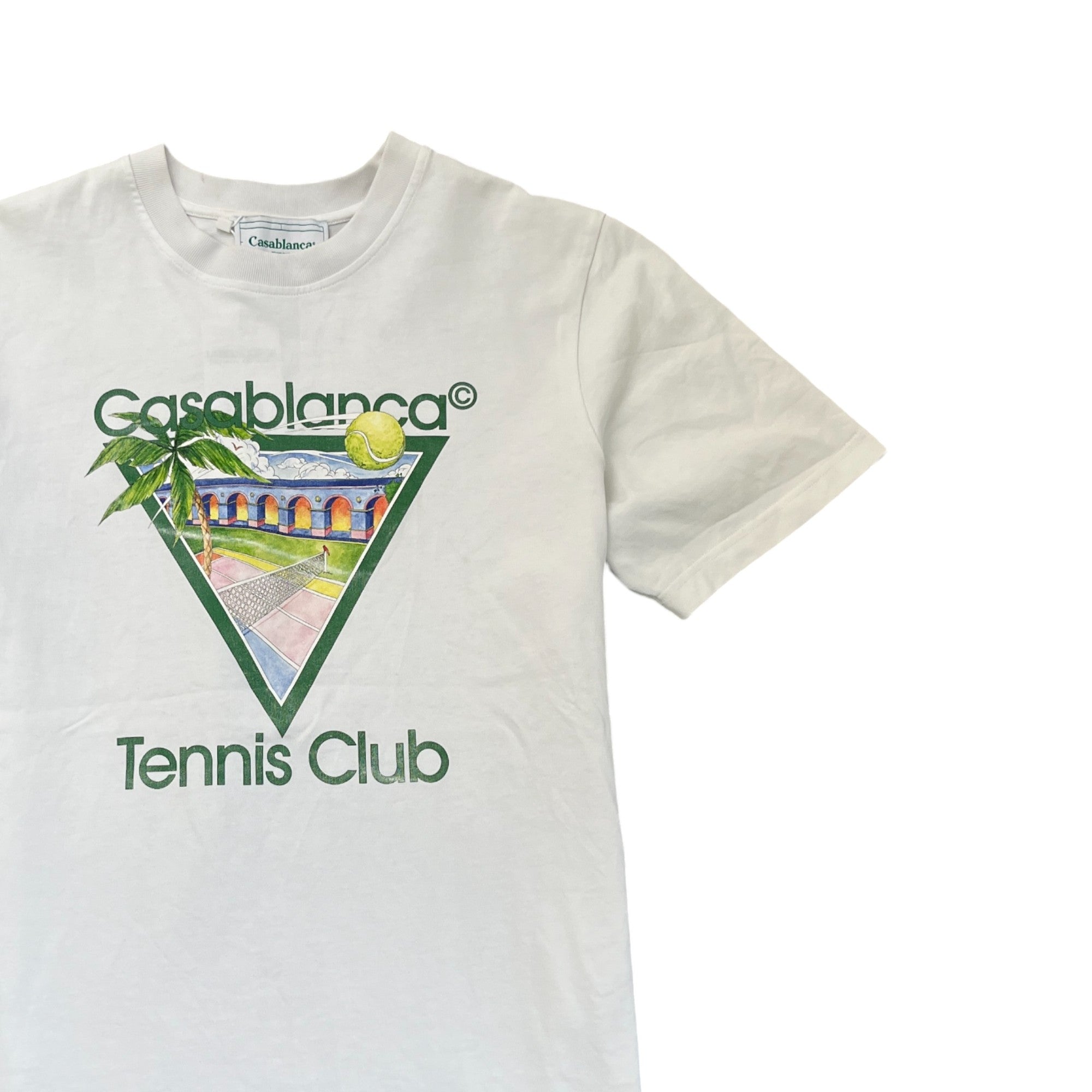 Men's Tennis Club Logo T-Shirt White Size L