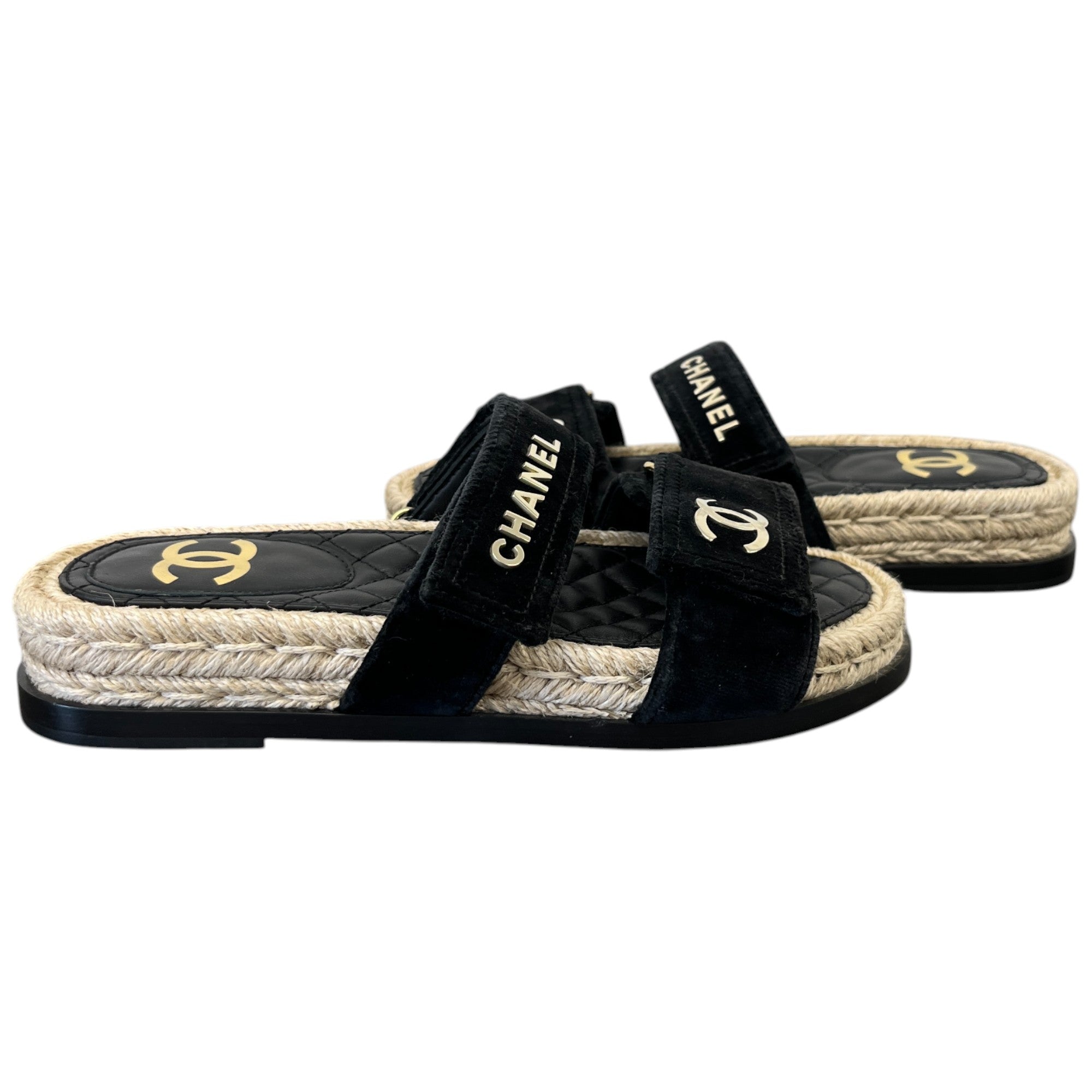 Women's Cc Logo Sandals Black Size EU 35 / UK 2