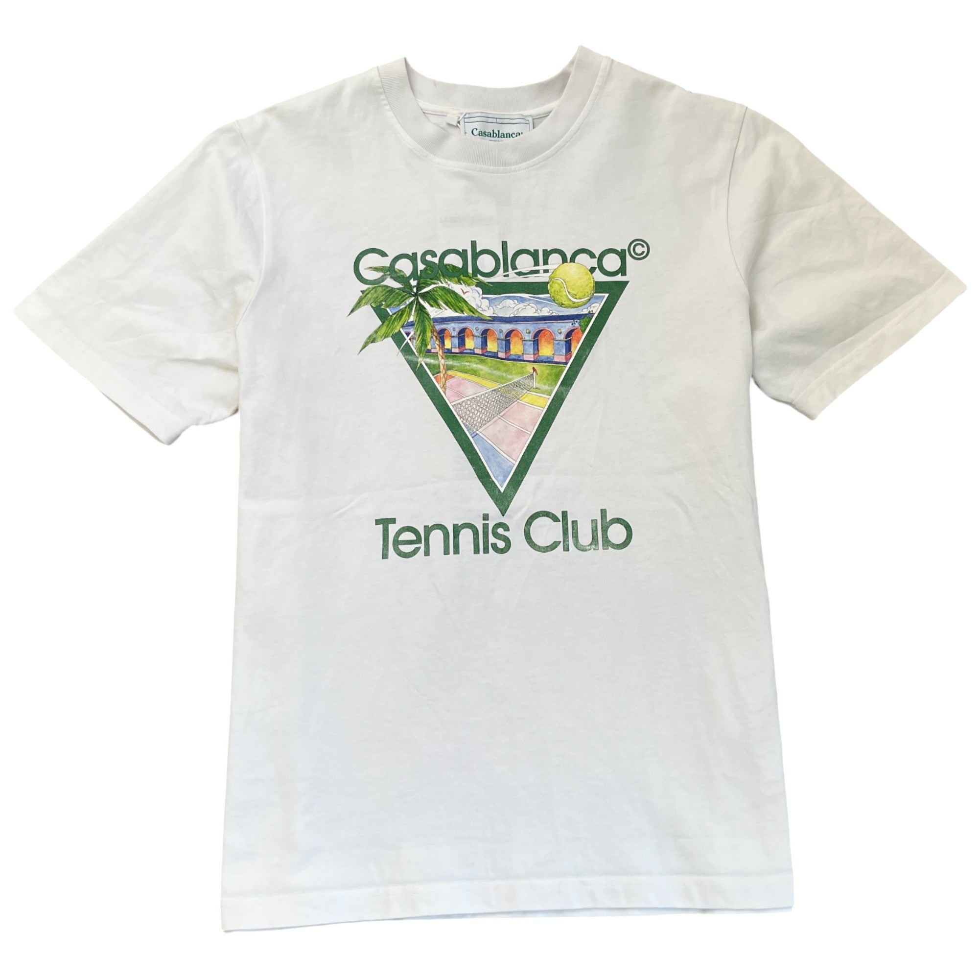 Men's Tennis Club Logo T-Shirt White Size L