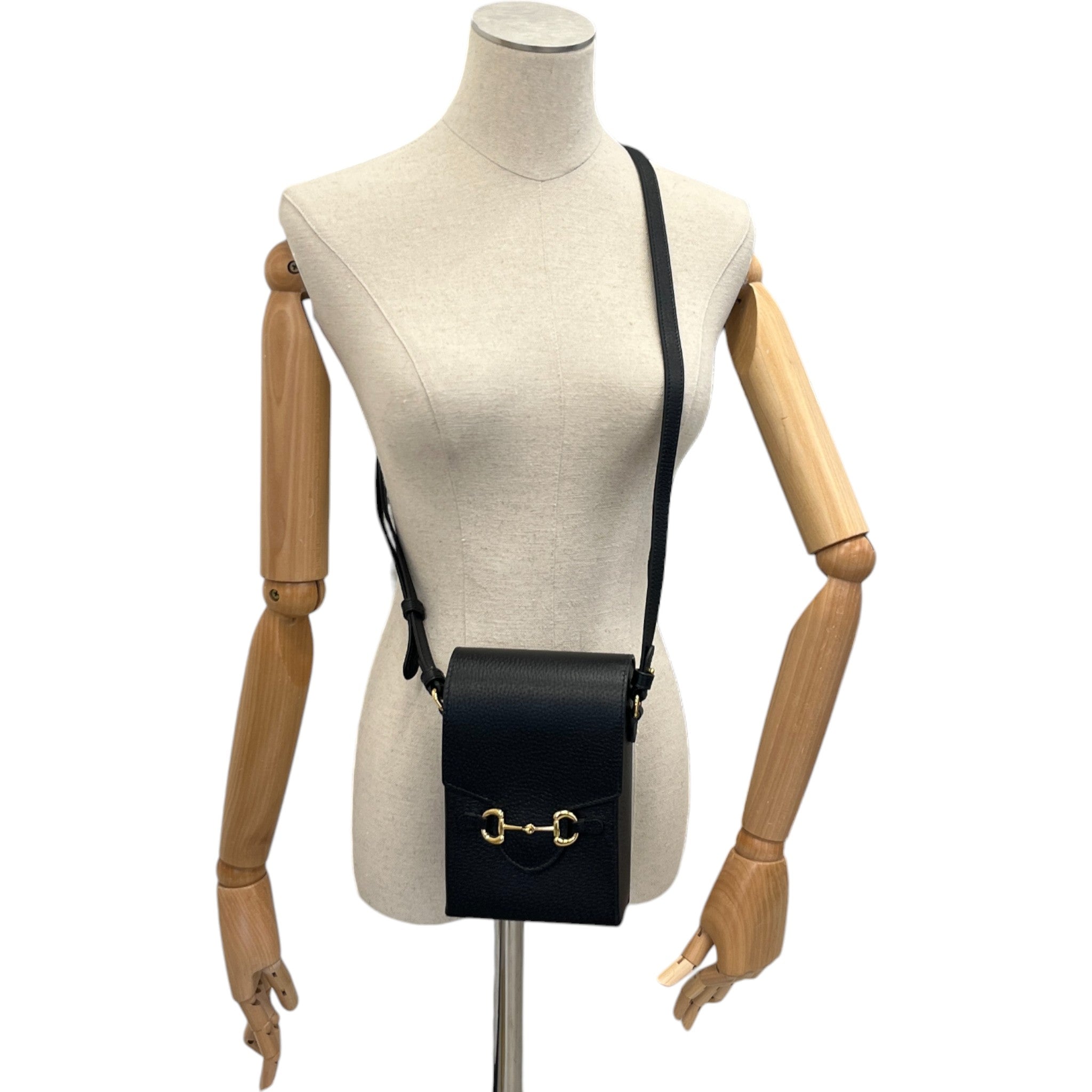 Horsebit 1955 Vertical Crossbody Bag Black