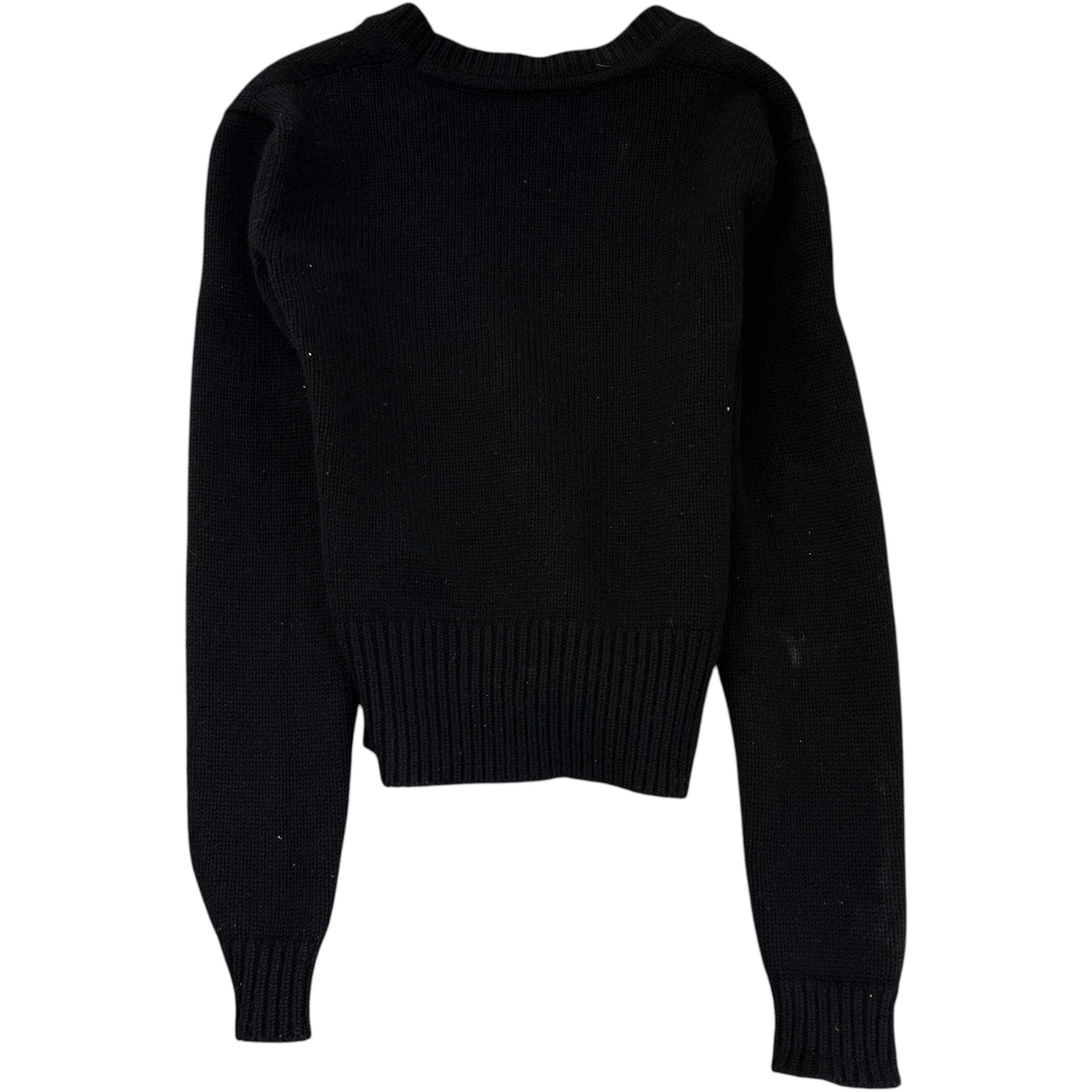 Women's Embellished Logo Cardigan Black Size XS