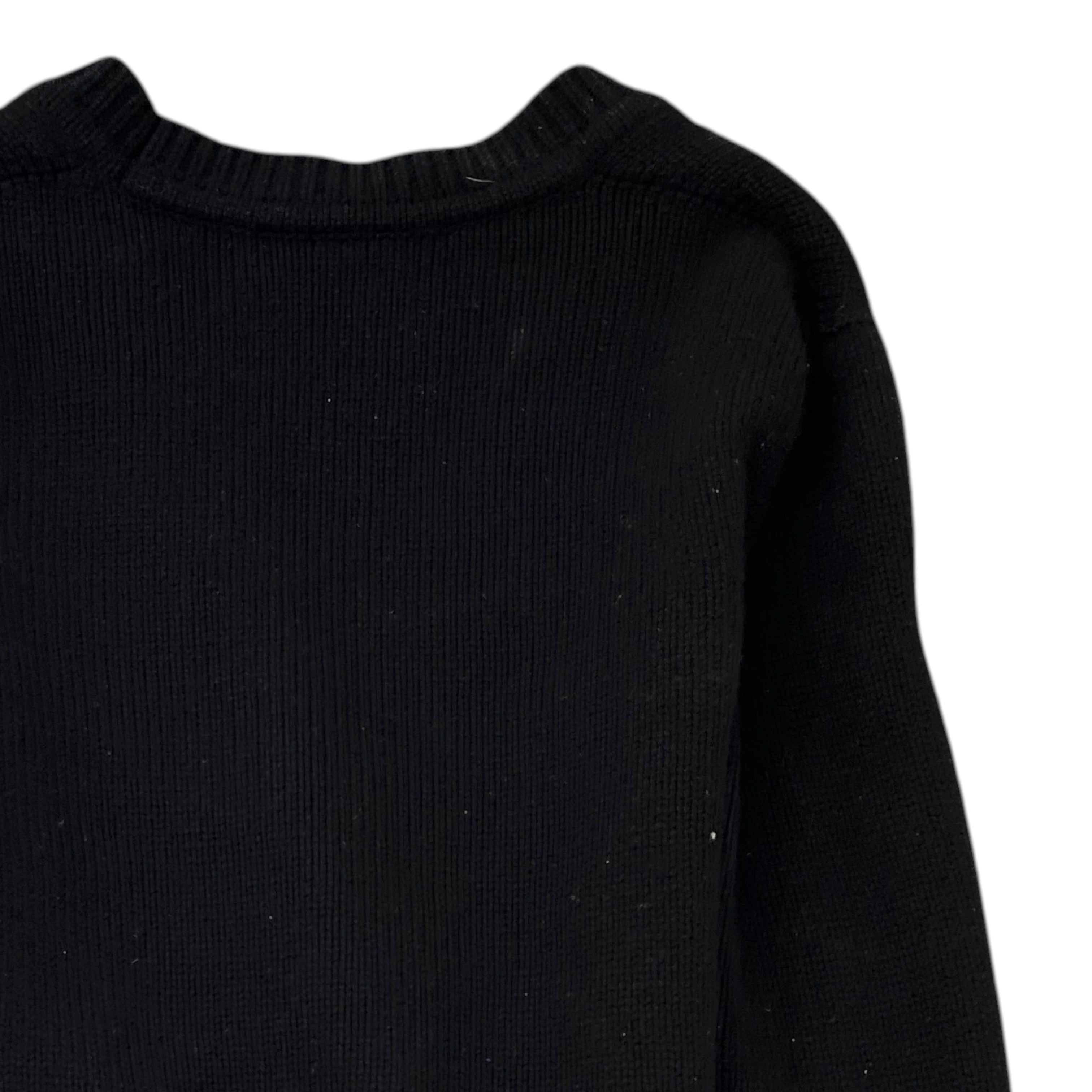 Women's Embellished Logo Cardigan Black Size XS