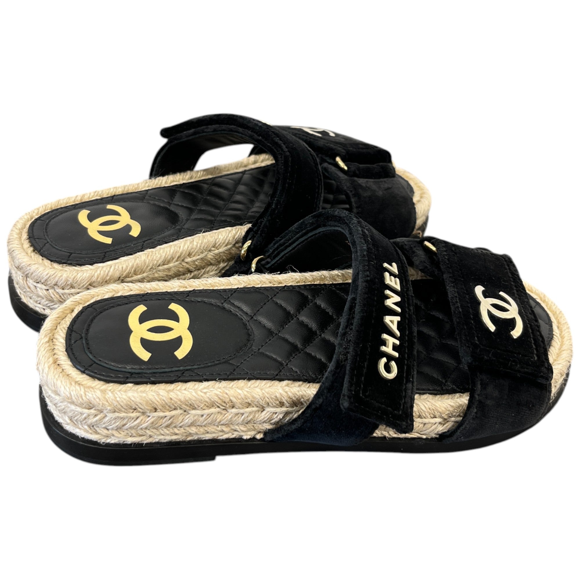 Women's Cc Logo Sandals Black Size EU 35 / UK 2