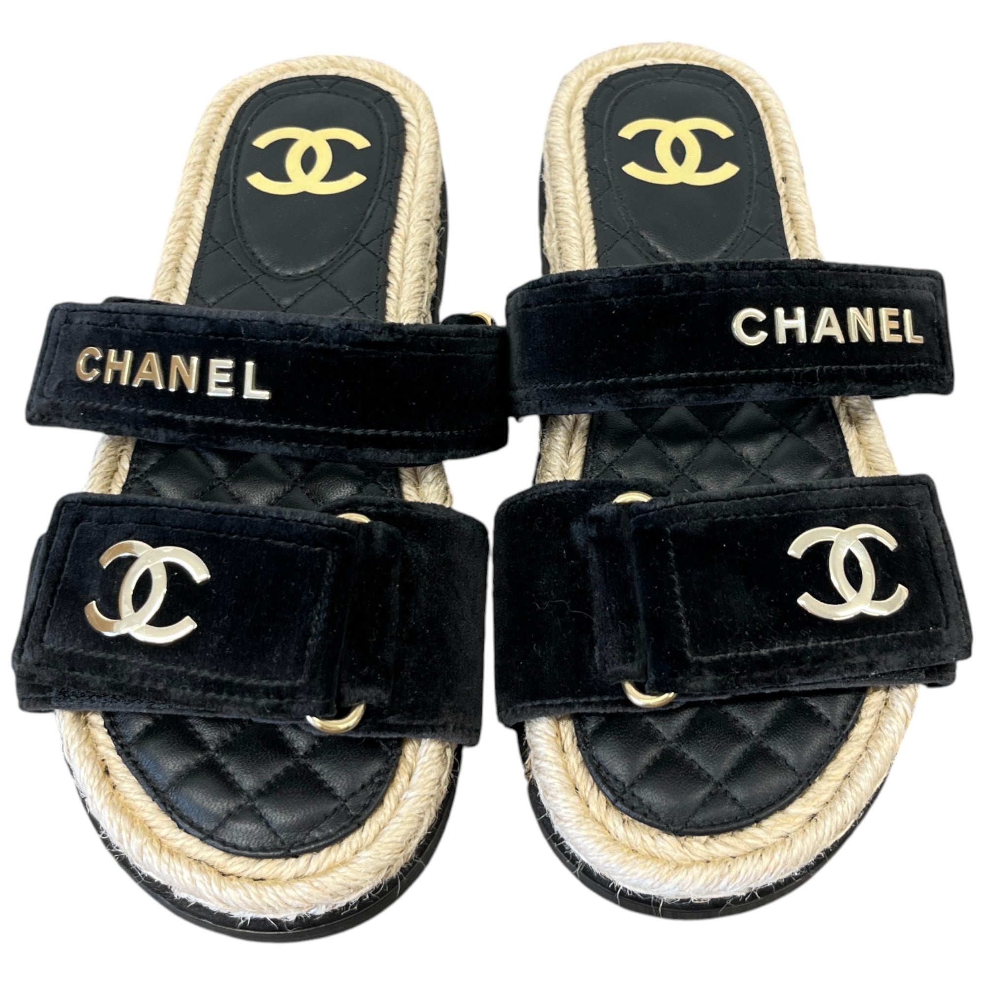 Women's Cc Logo Sandals Black Size EU 35 / UK 2