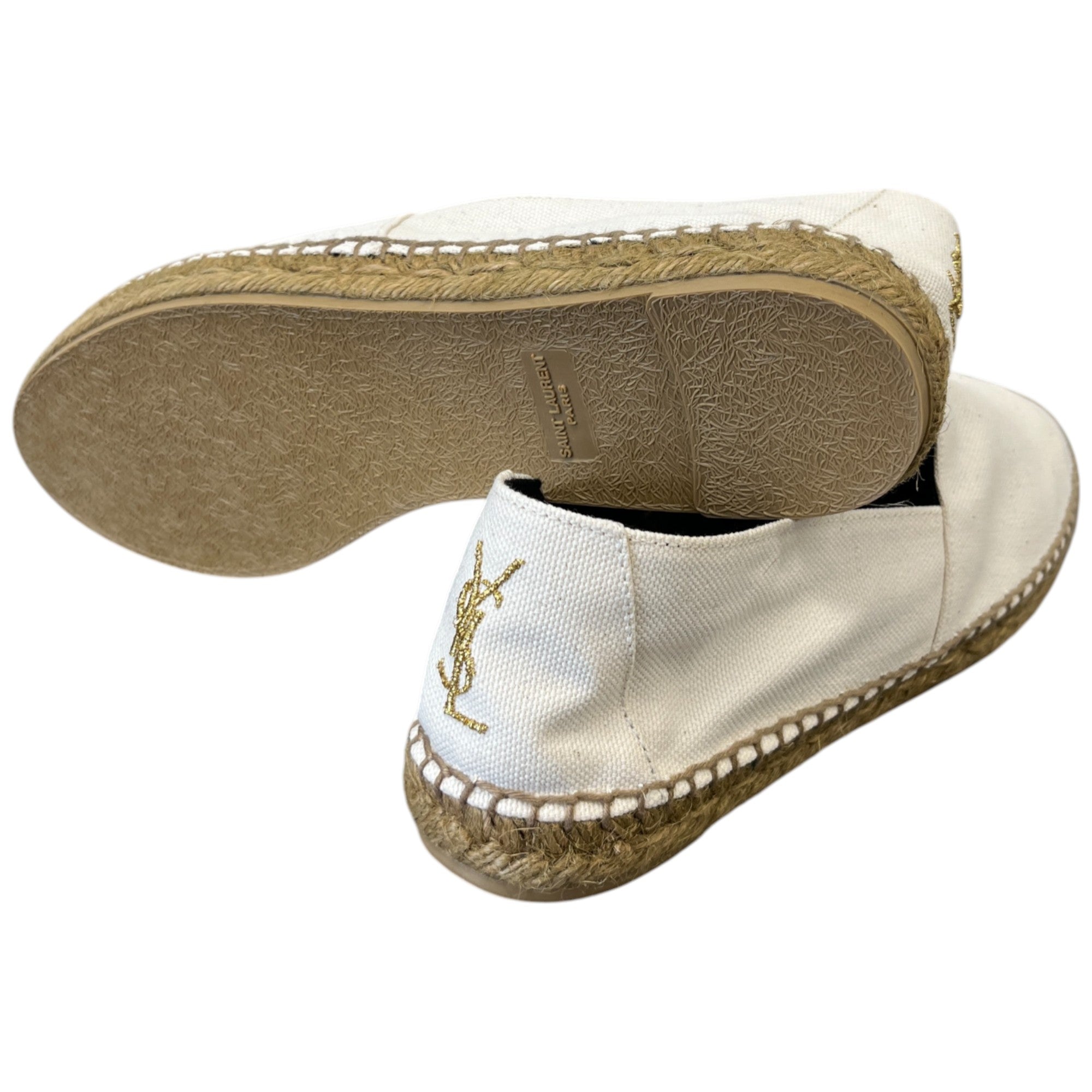Women's Embroidered Logo Espadrilles White Size EU 41 / UK 8