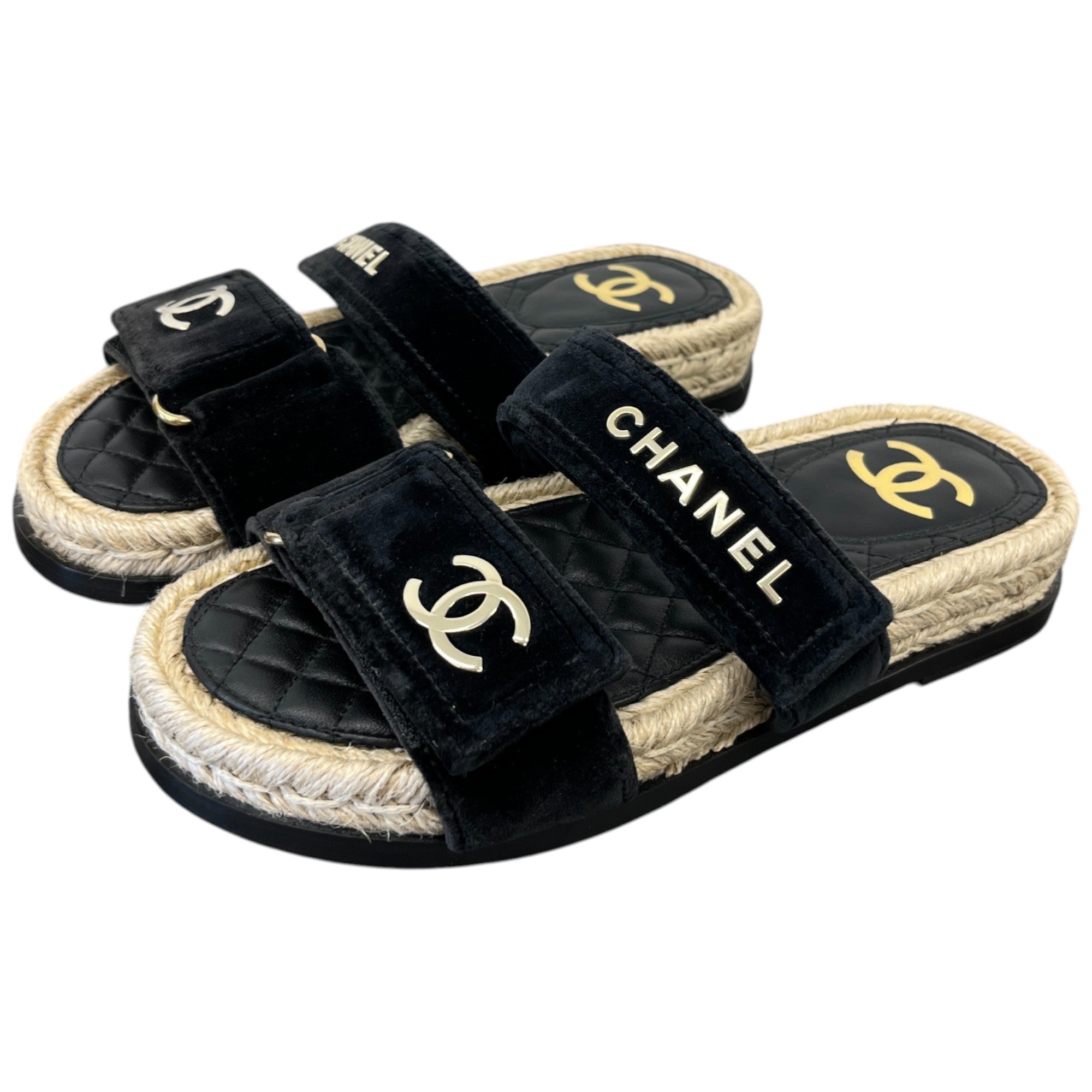 Women's Cc Logo Sandals Black Size EU 35 / UK 2