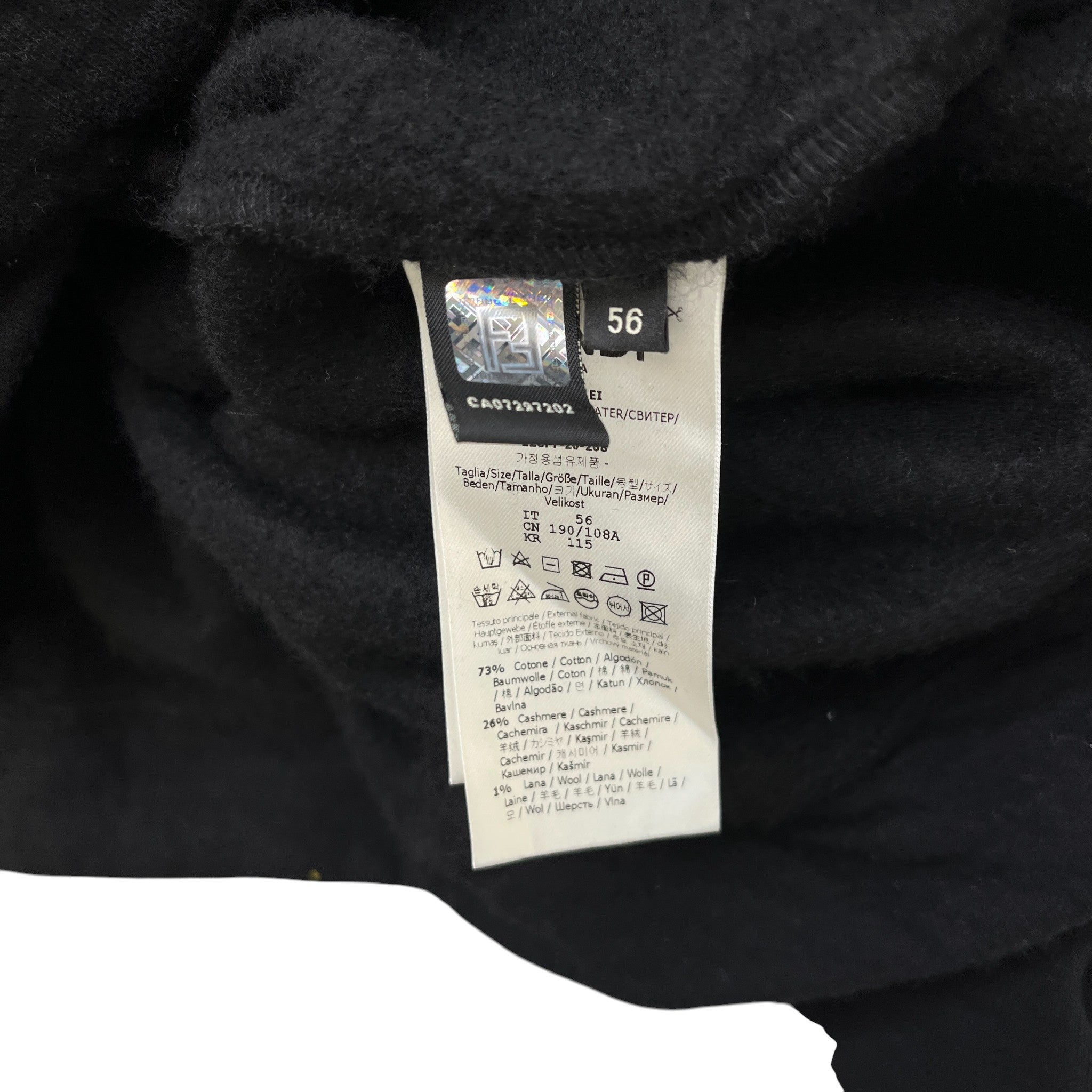 Men's Ff Monogram Hoodie Black Size IT 56 / UK XXXL