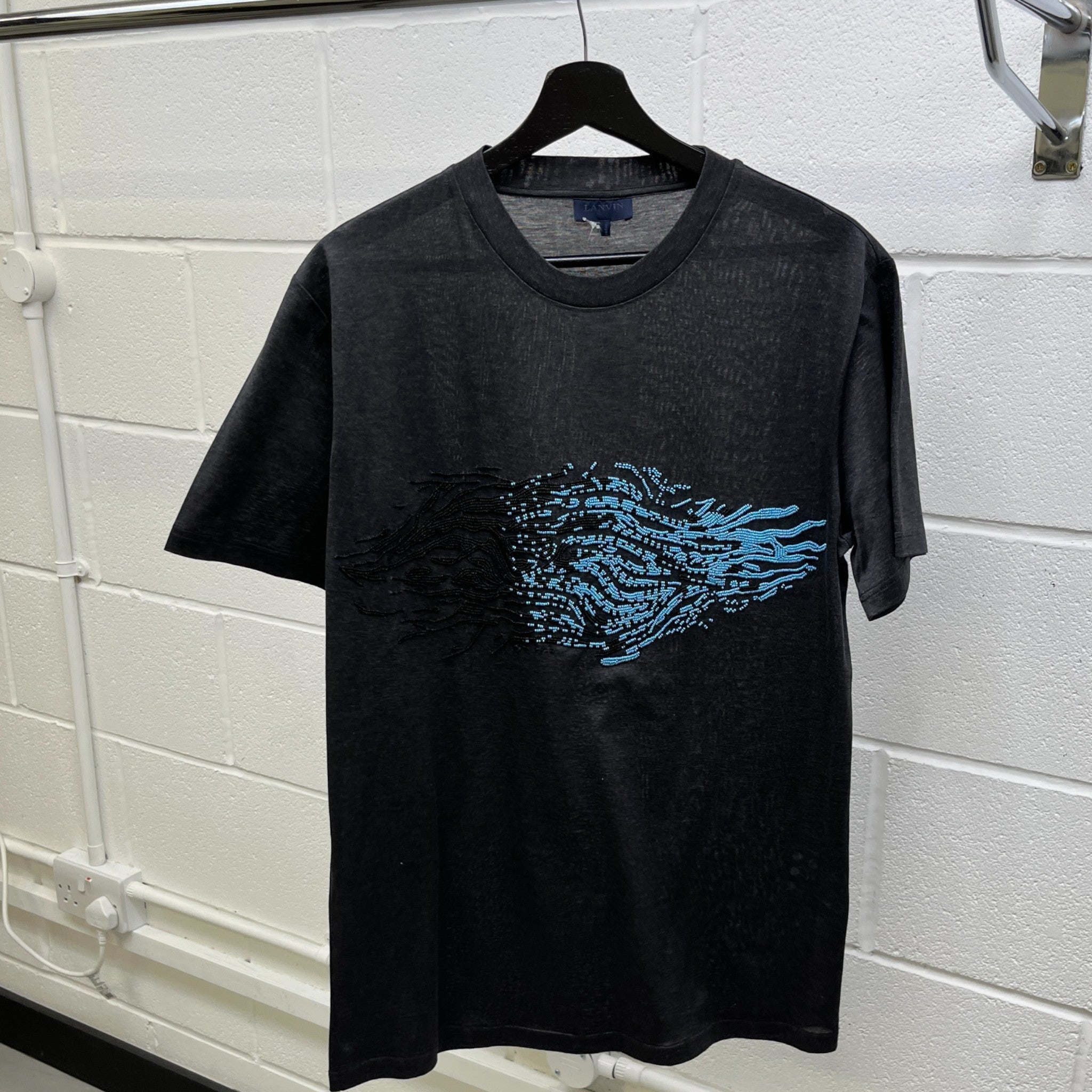 Men's Beaded T-Shirt Grey Size M