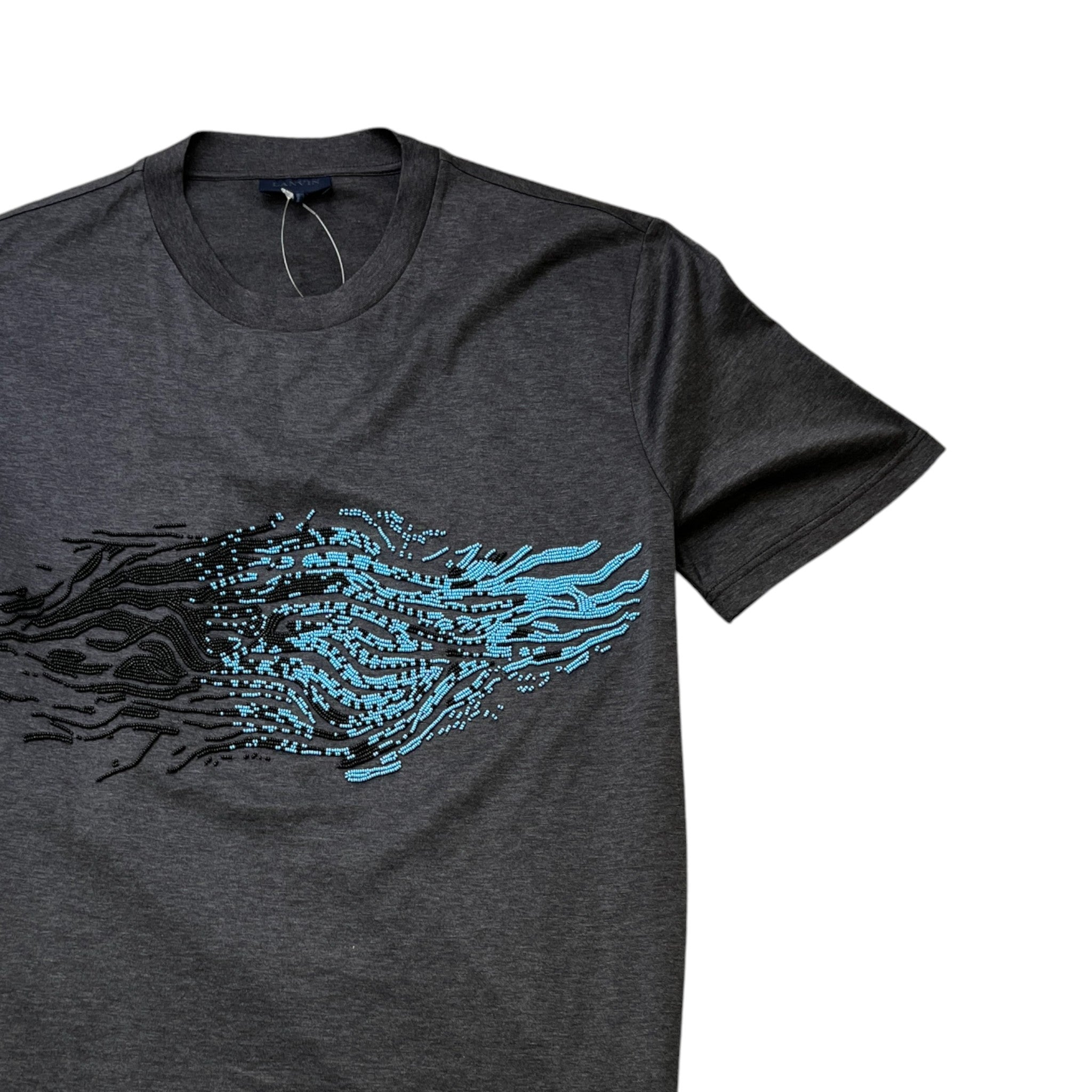 Men's Beaded T-Shirt Grey Size M