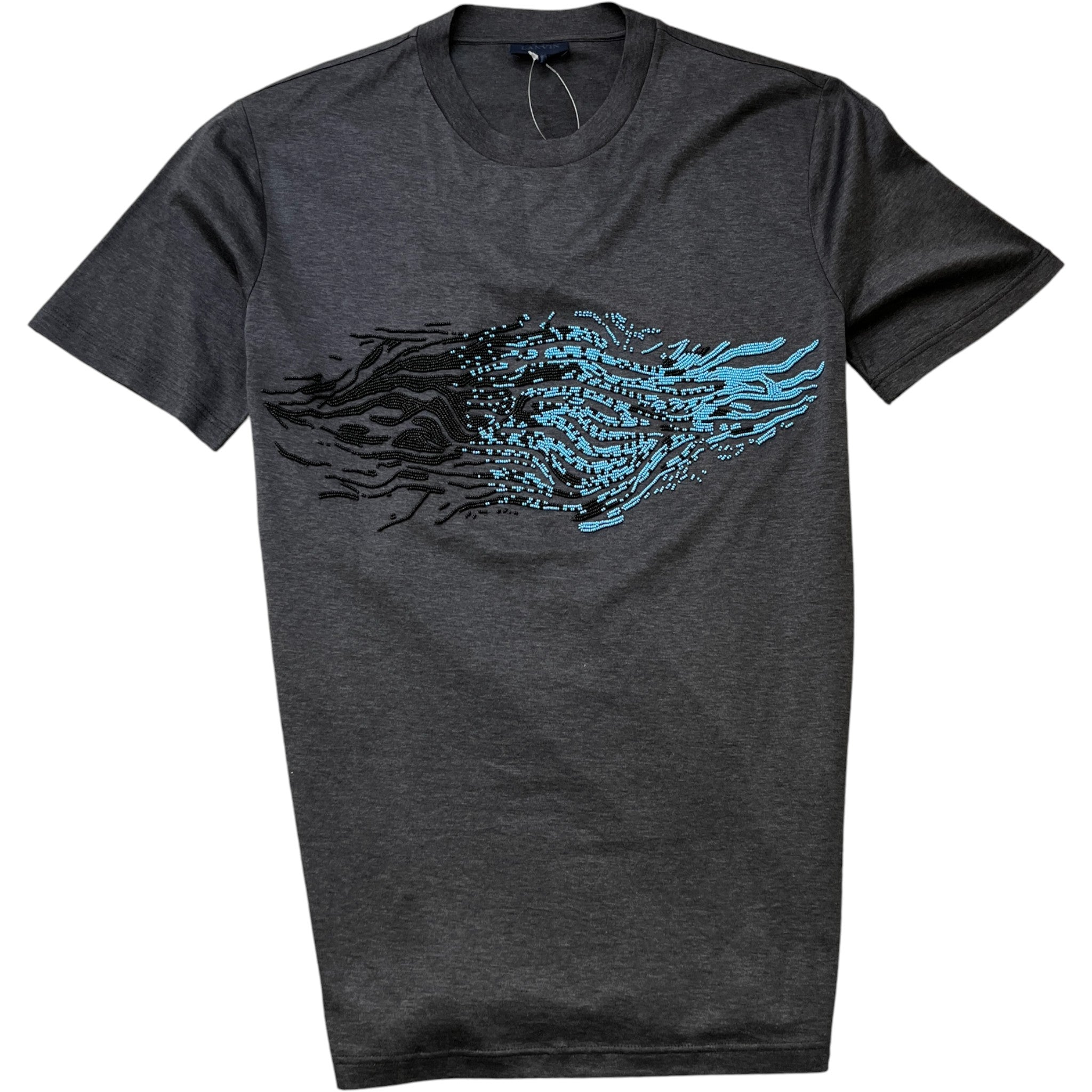 Men's Beaded T-Shirt Grey Size M