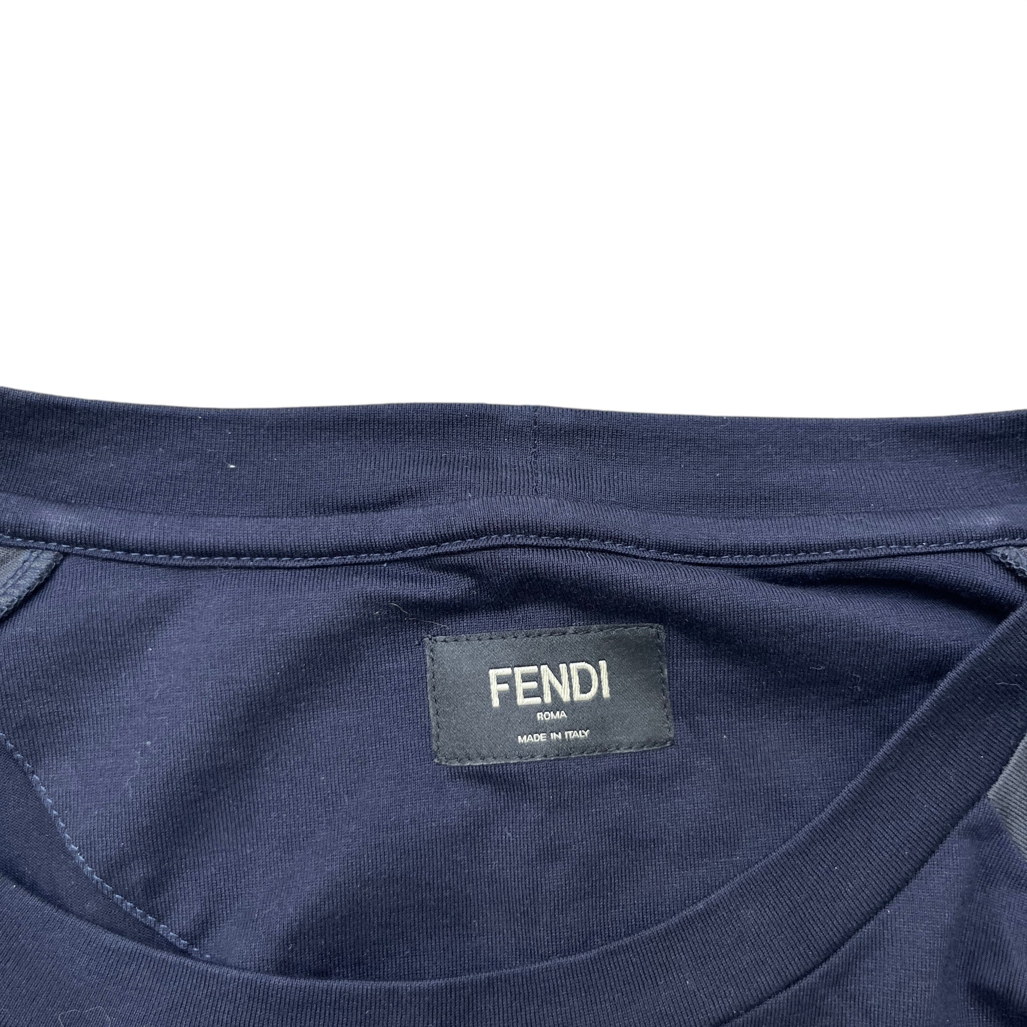 Men's Logo Eyes Zip Pocket T-Shirt Navy Size XL