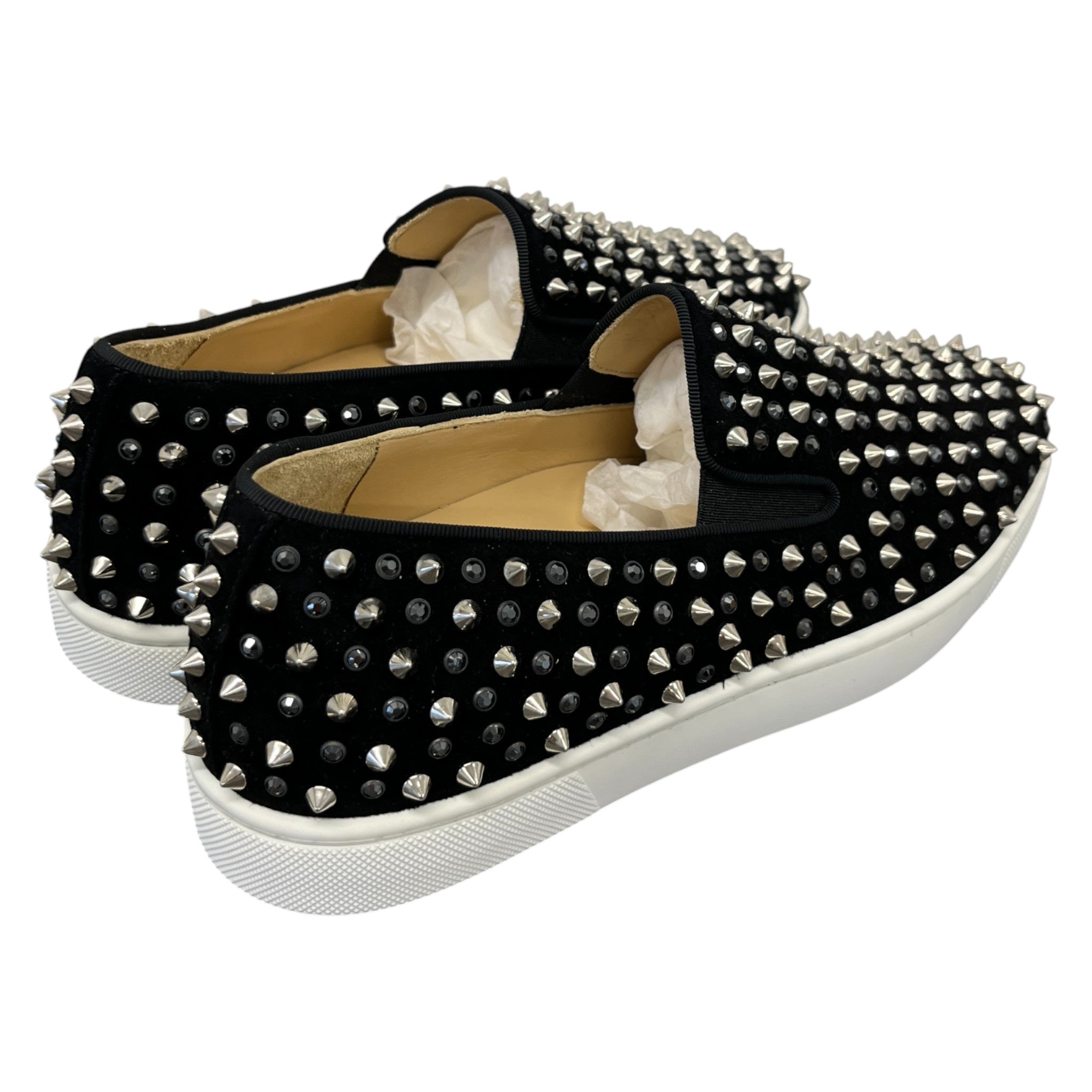 Men's Roller Boat Spike Loafers Black Size EU 40 / UK 6