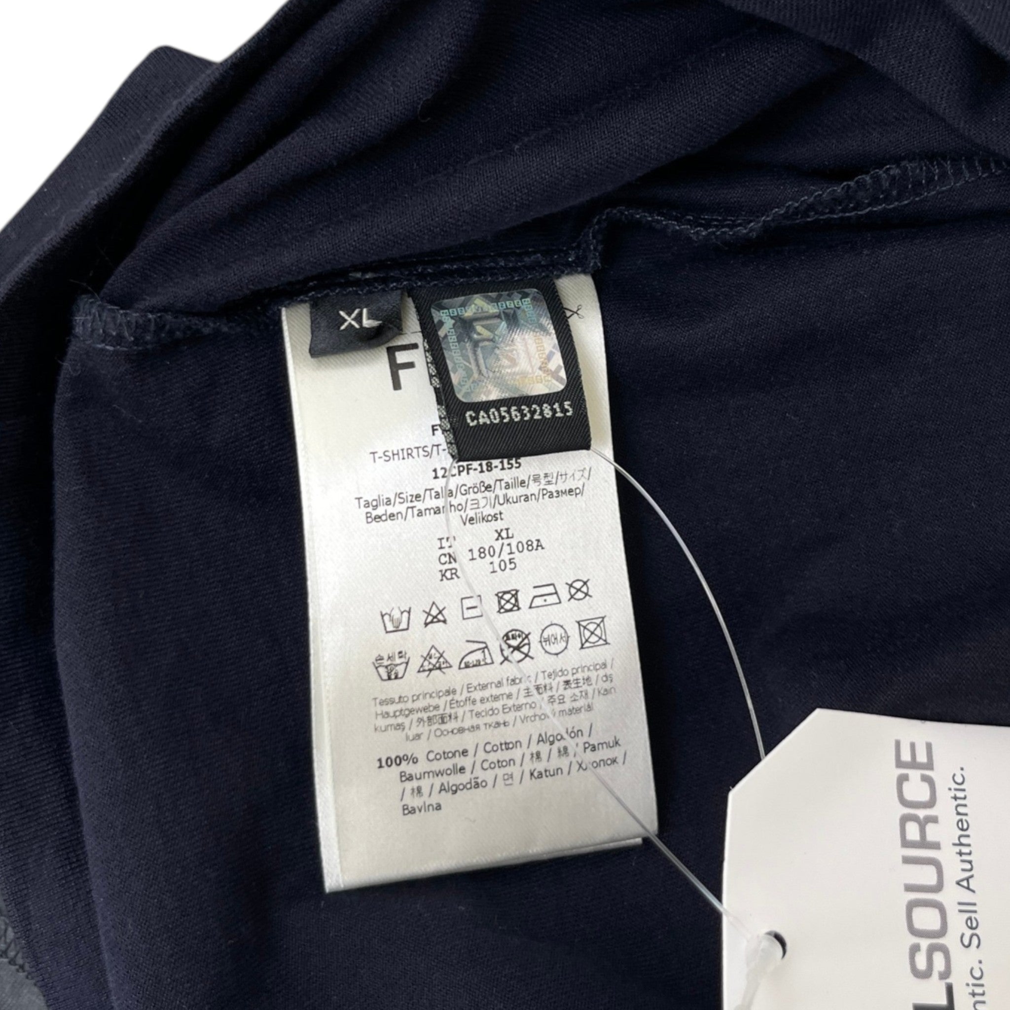 Men's Logo Eyes Zip Pocket T-Shirt Navy Size XL