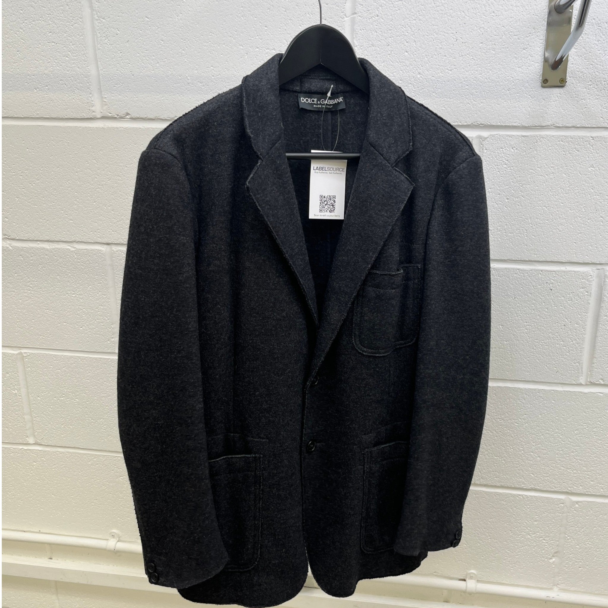 Men's Plaque Logo Jacket Charcoal Size IT 52 / XL