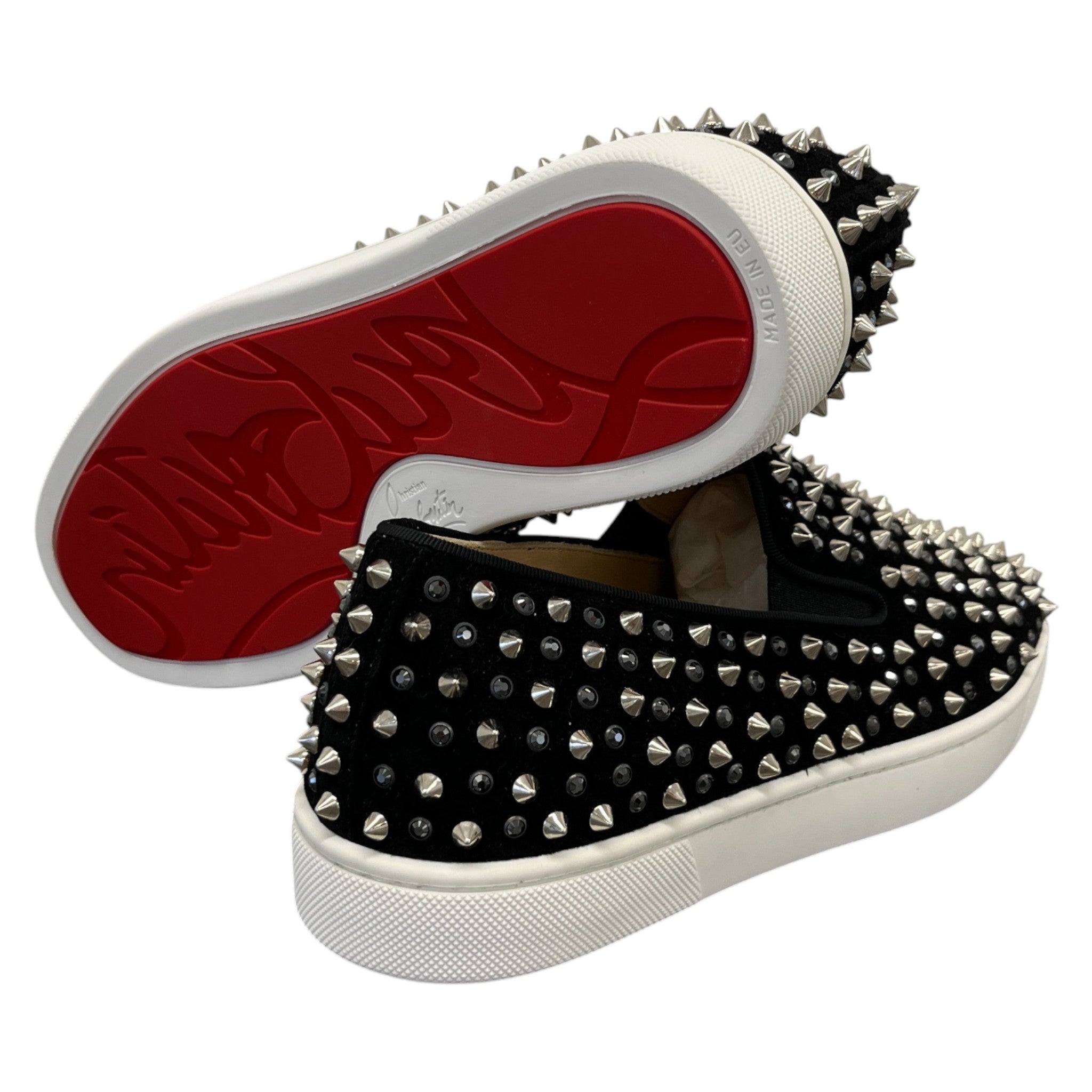 Men's Roller Boat Spike Loafers Black Size EU 40 / UK 6