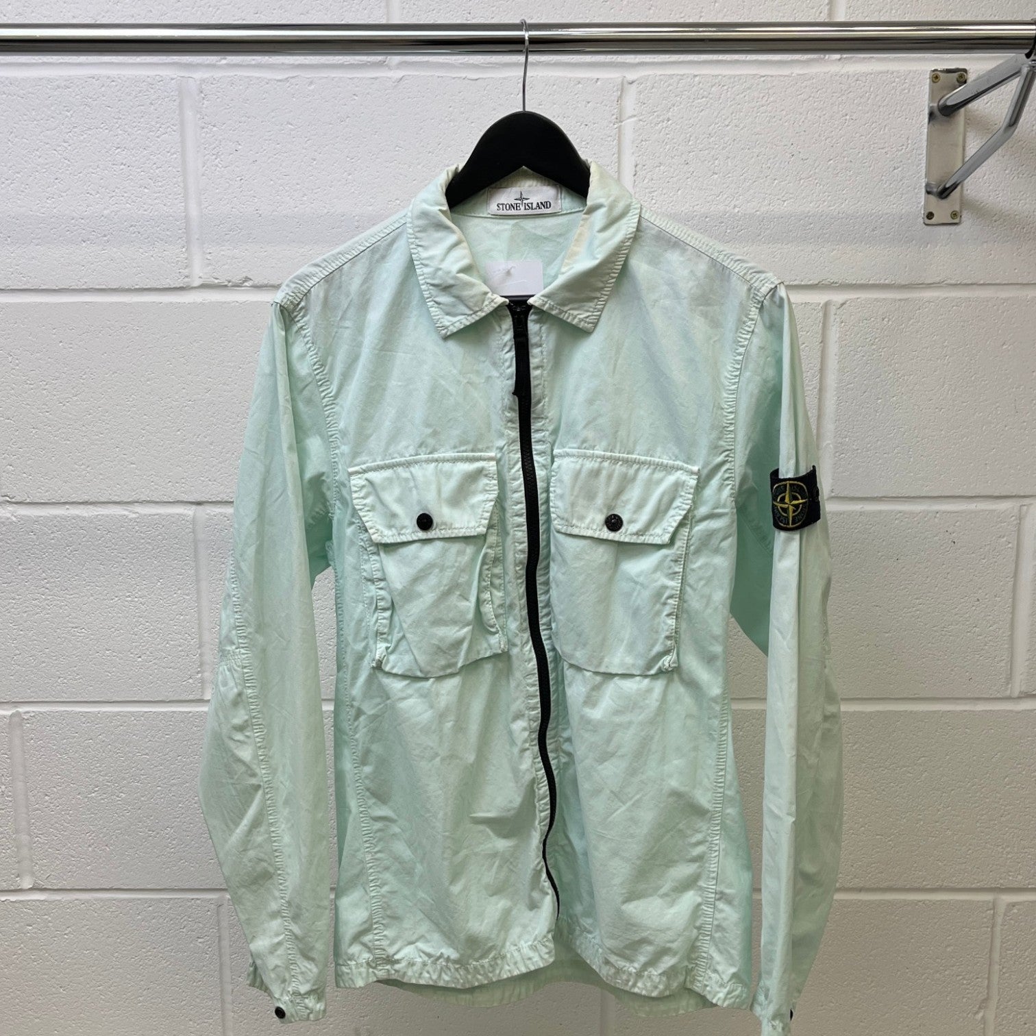 Men's Applique Logo OverShirt Green Size M