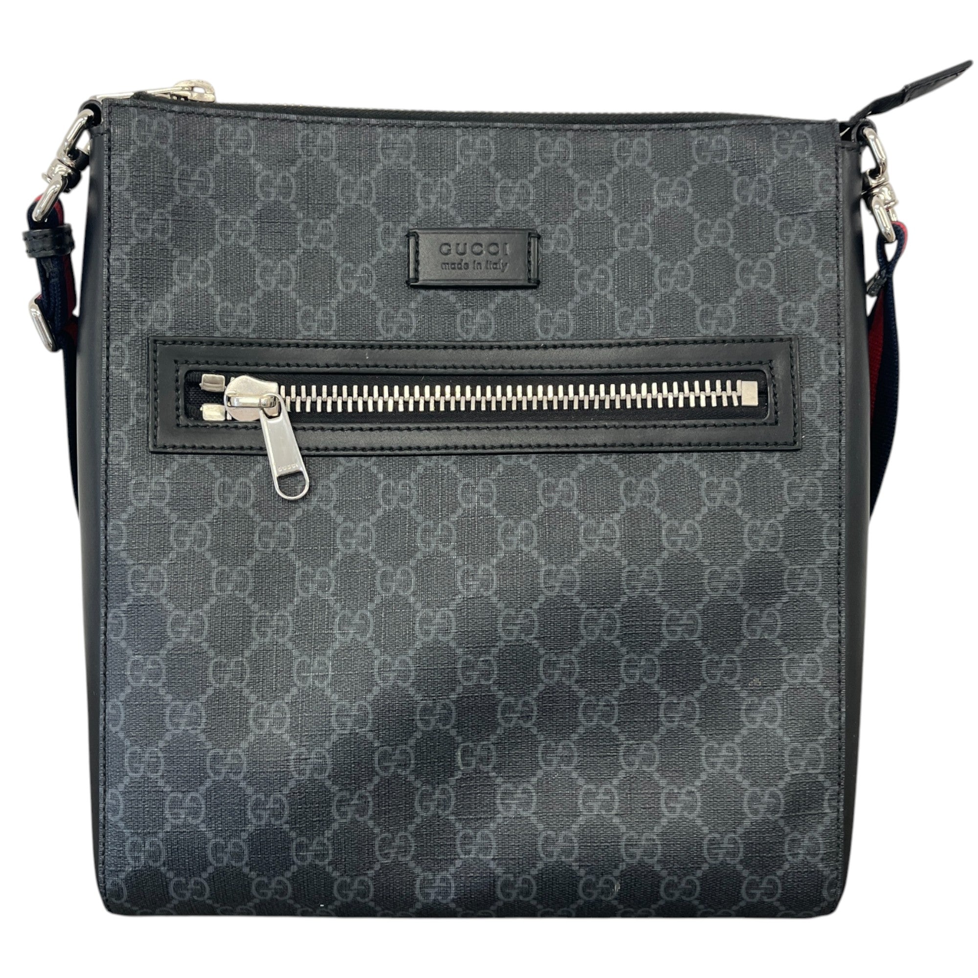 Men's Gg Supreme Large Messenger Bag Black