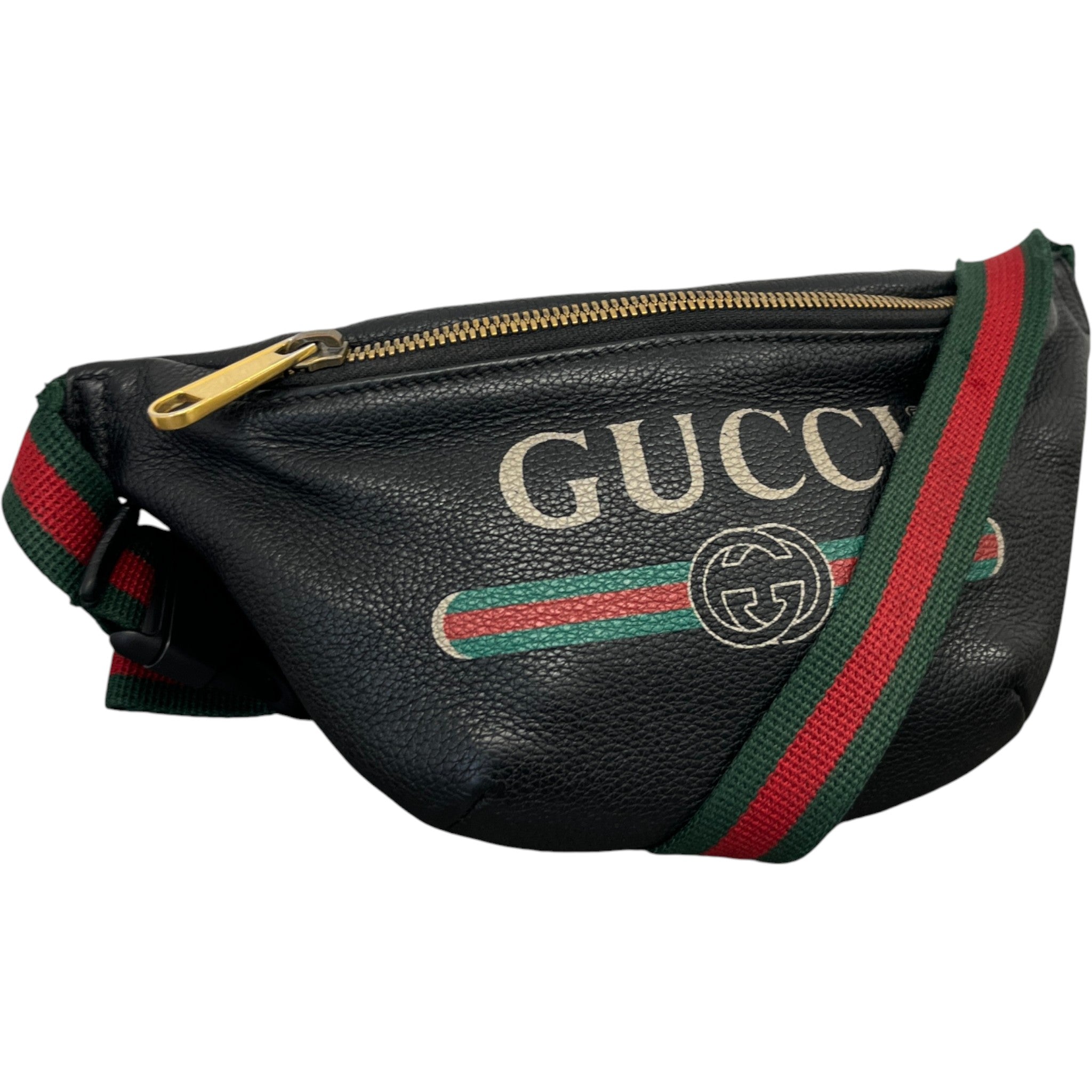 Men's Logo Print Web Belt Bag Black