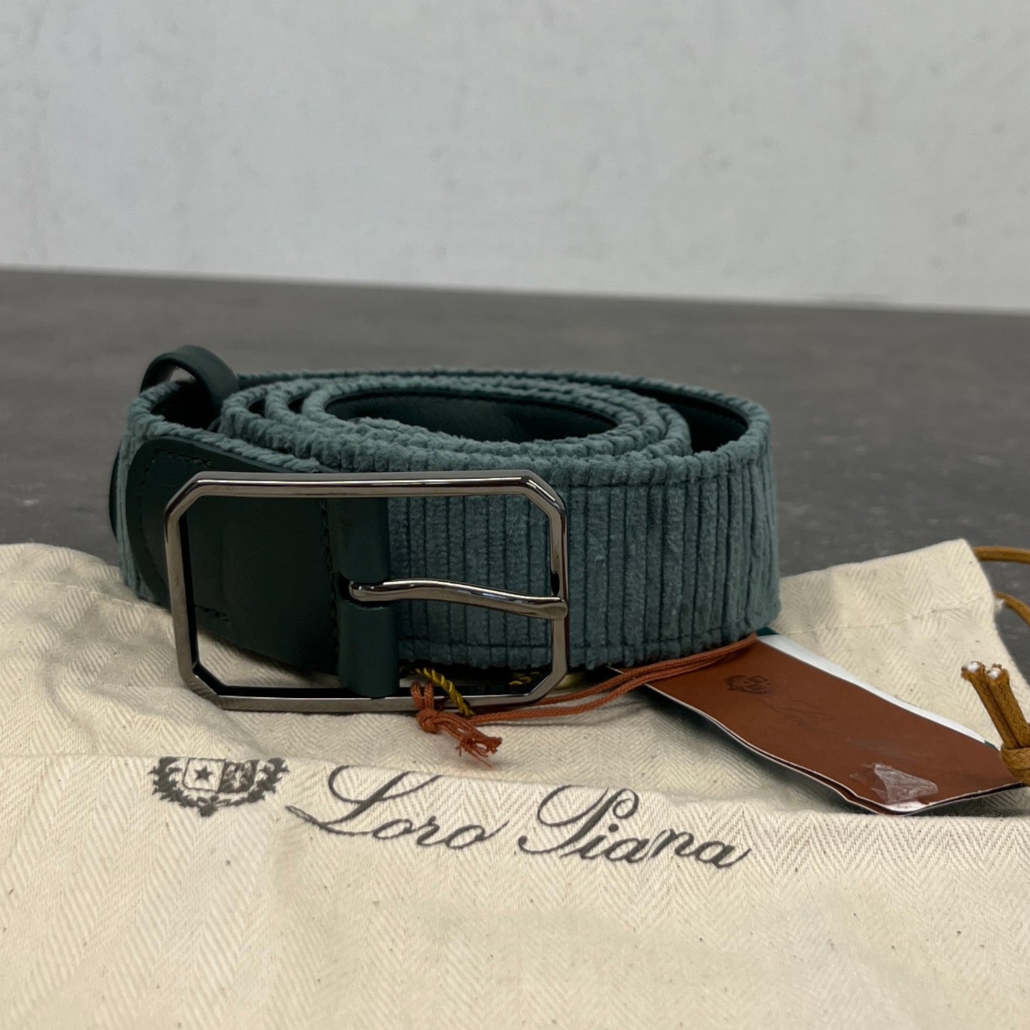 Men's Corduroy Belt Green Size Waist 32"