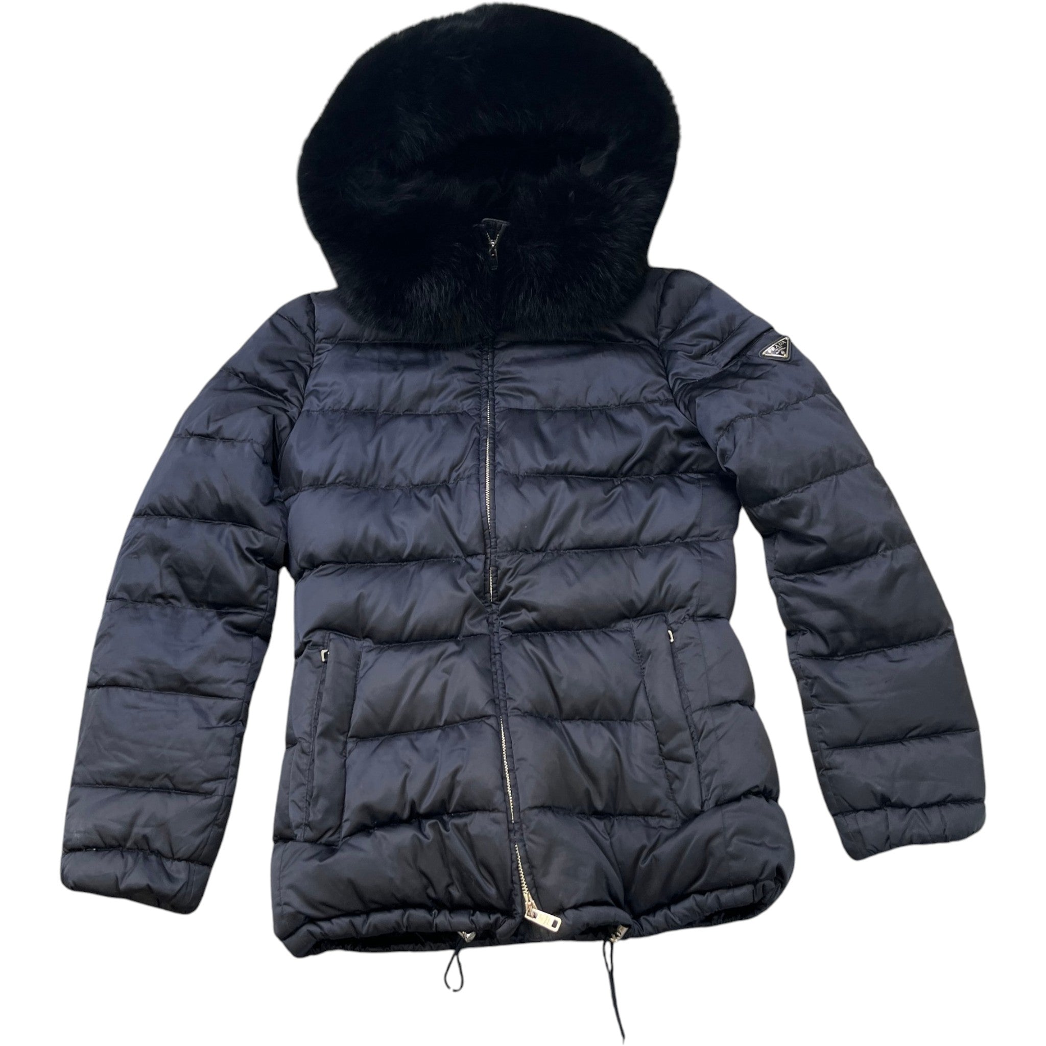 Women's Plaque Logo Down Jacket Navy Size IT 40 / UK 8
