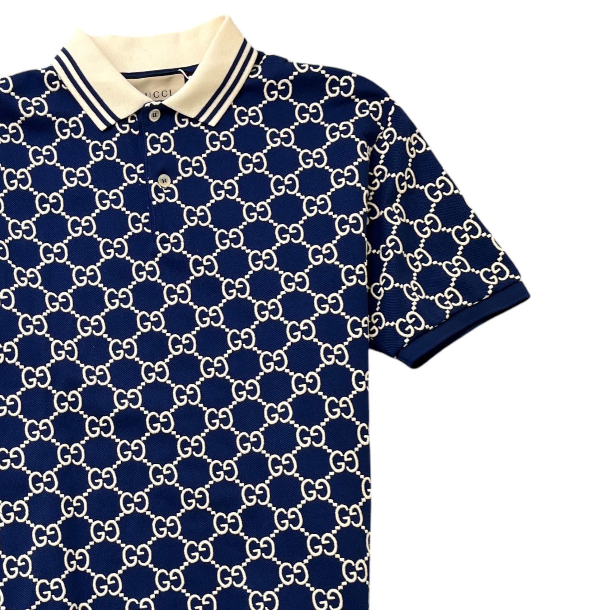 Men's Gg Supreme Polo Shirt Navy Size M