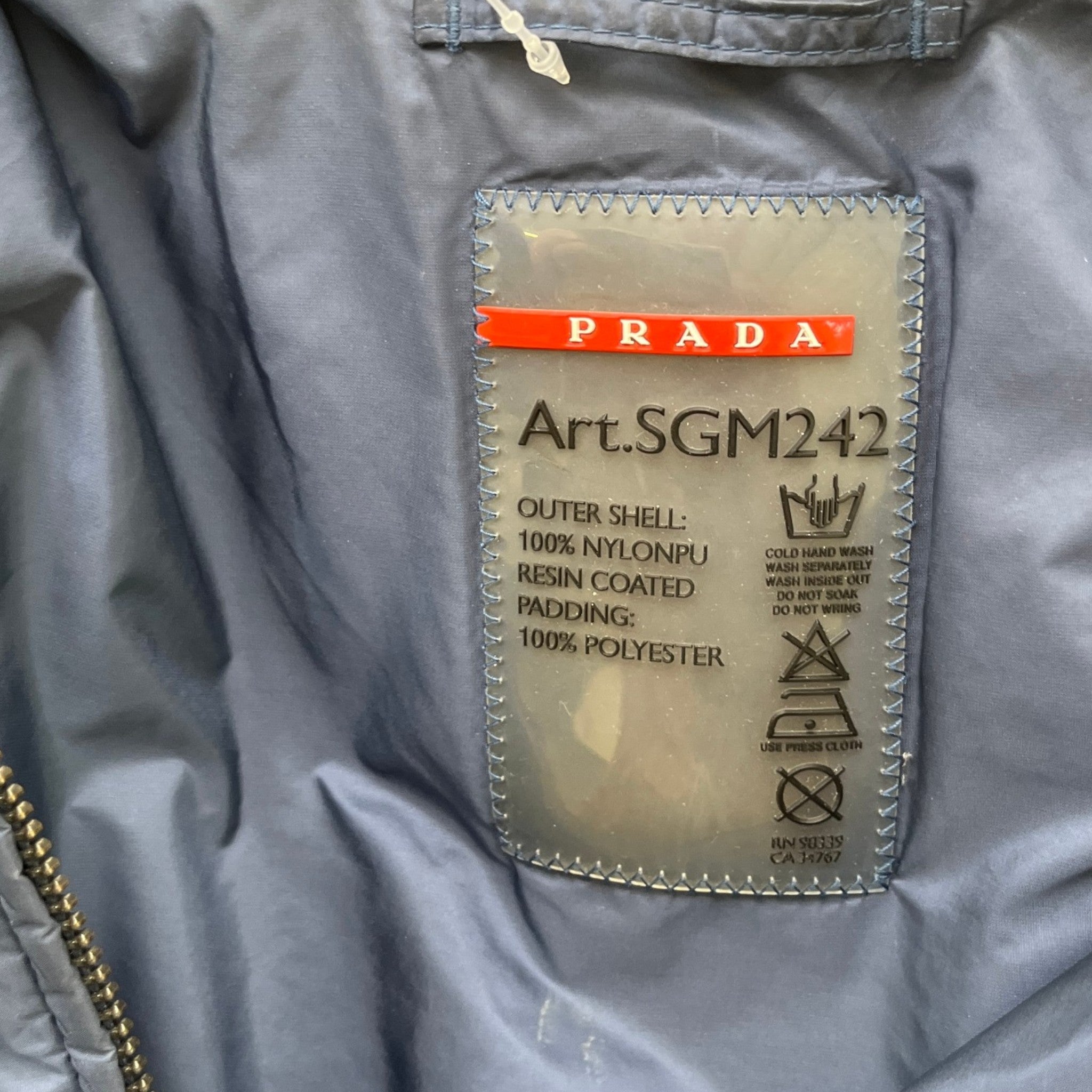 Men's Plaque Logo Windbreaker Navy Size L