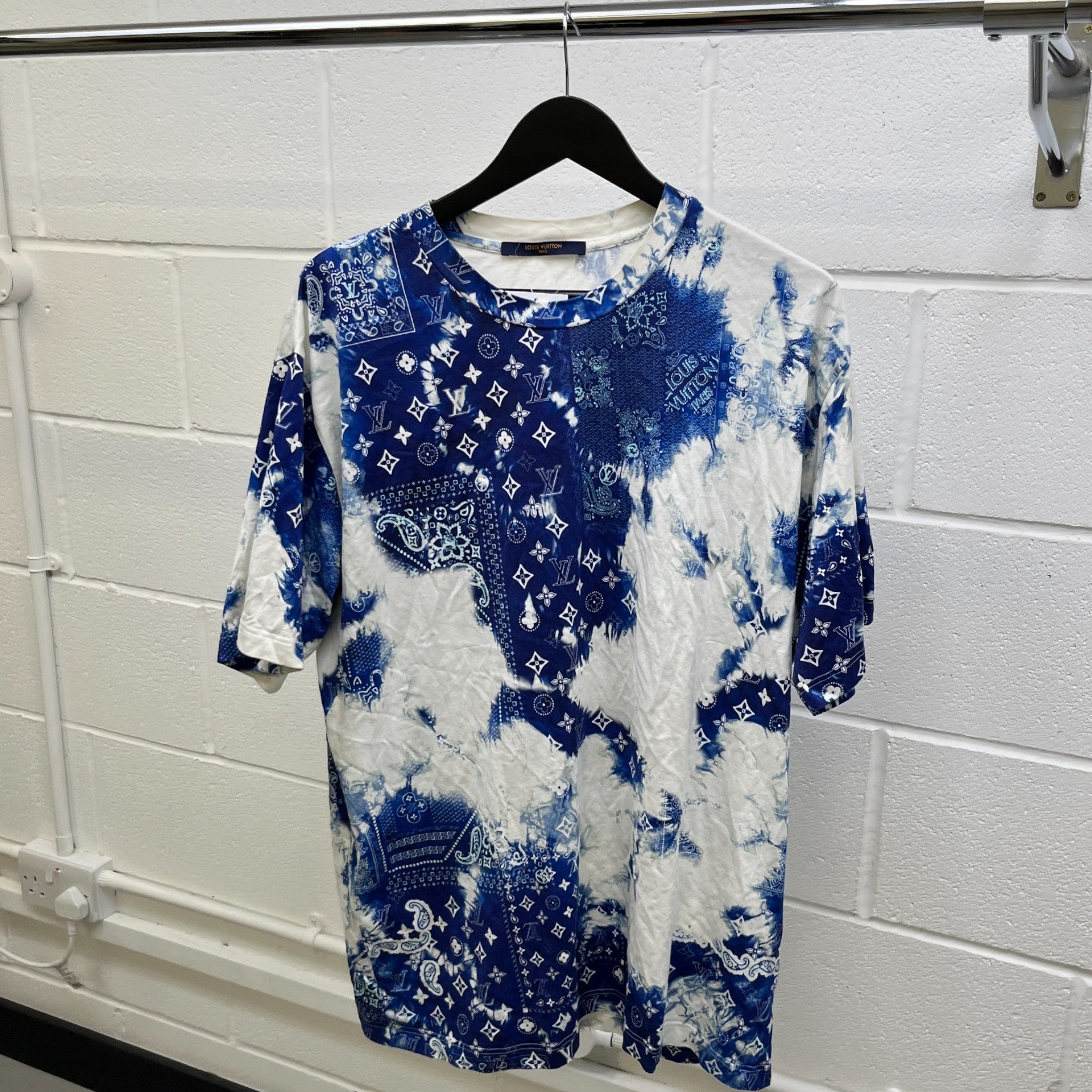 Men's Monogram Bandana T-Shirt Blue Size XXL