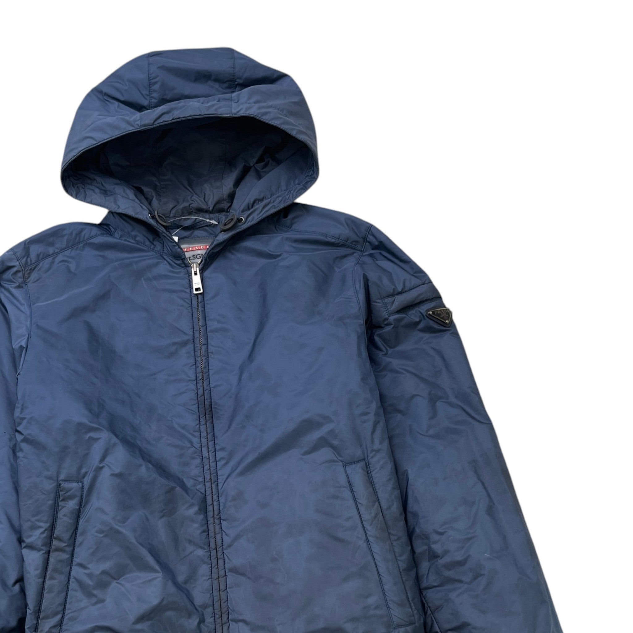 Men's Plaque Logo Windbreaker Navy Size L