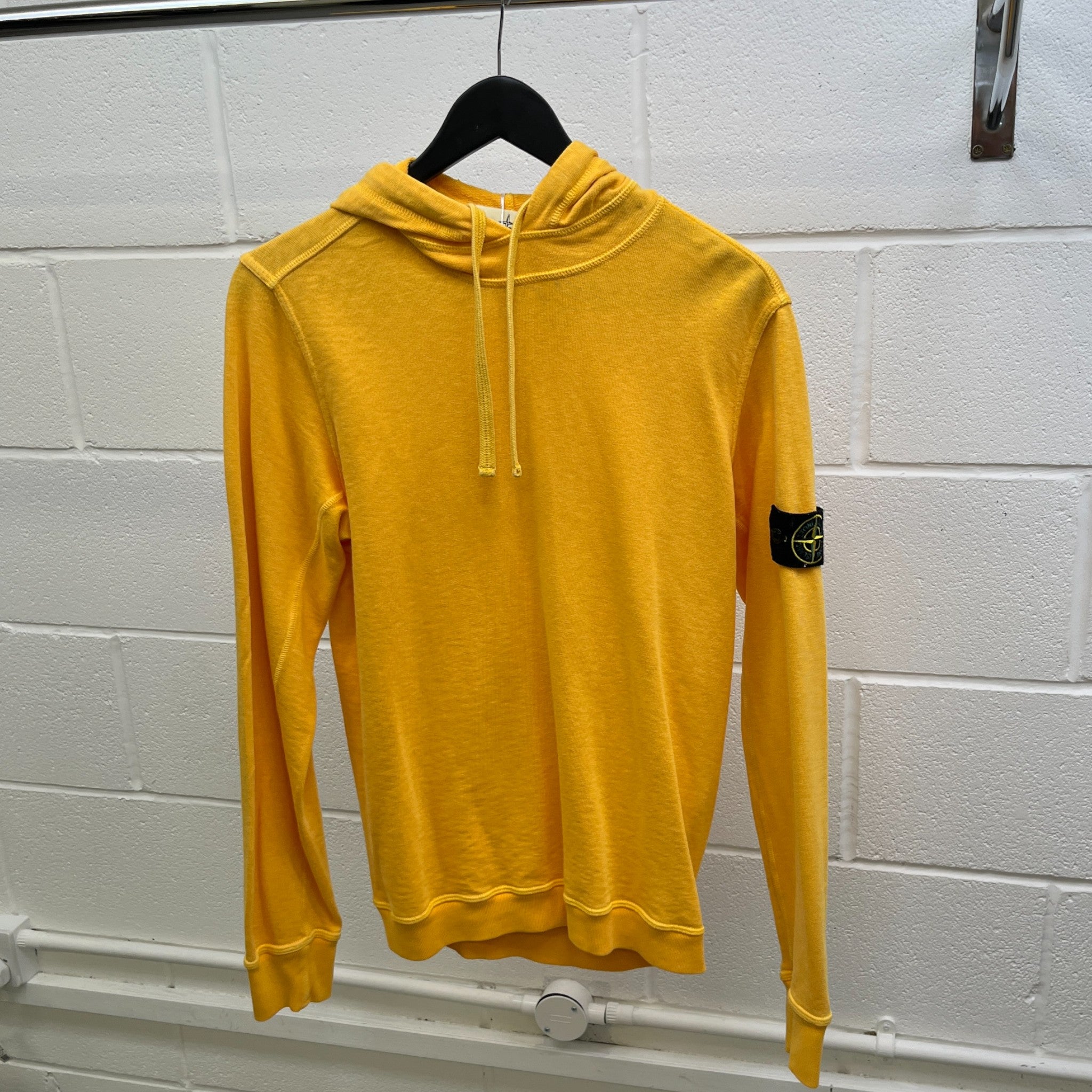 Men's Applique Logo Hoodie Yellow Size S