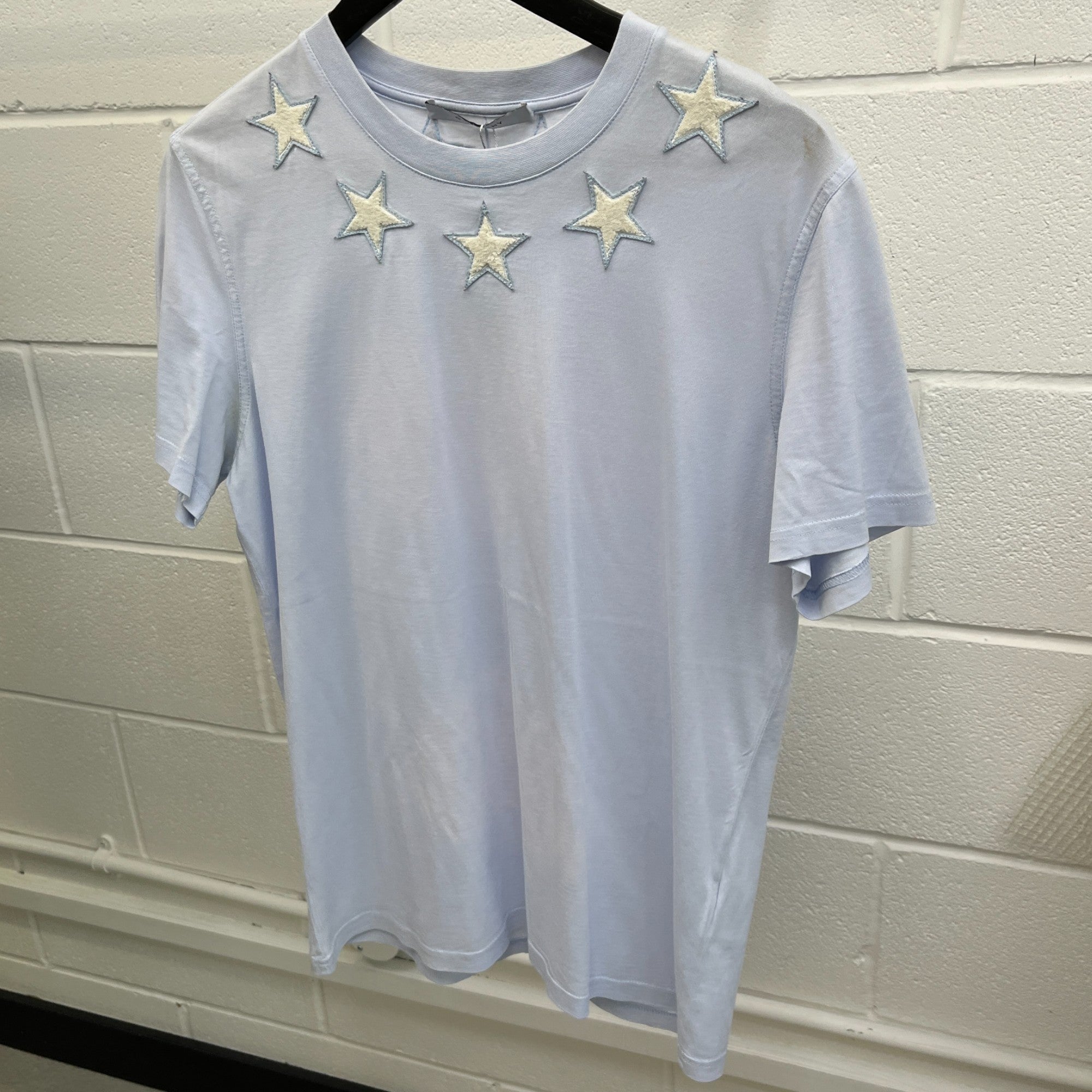Men's Star Patch T-Shirt Blue Size S