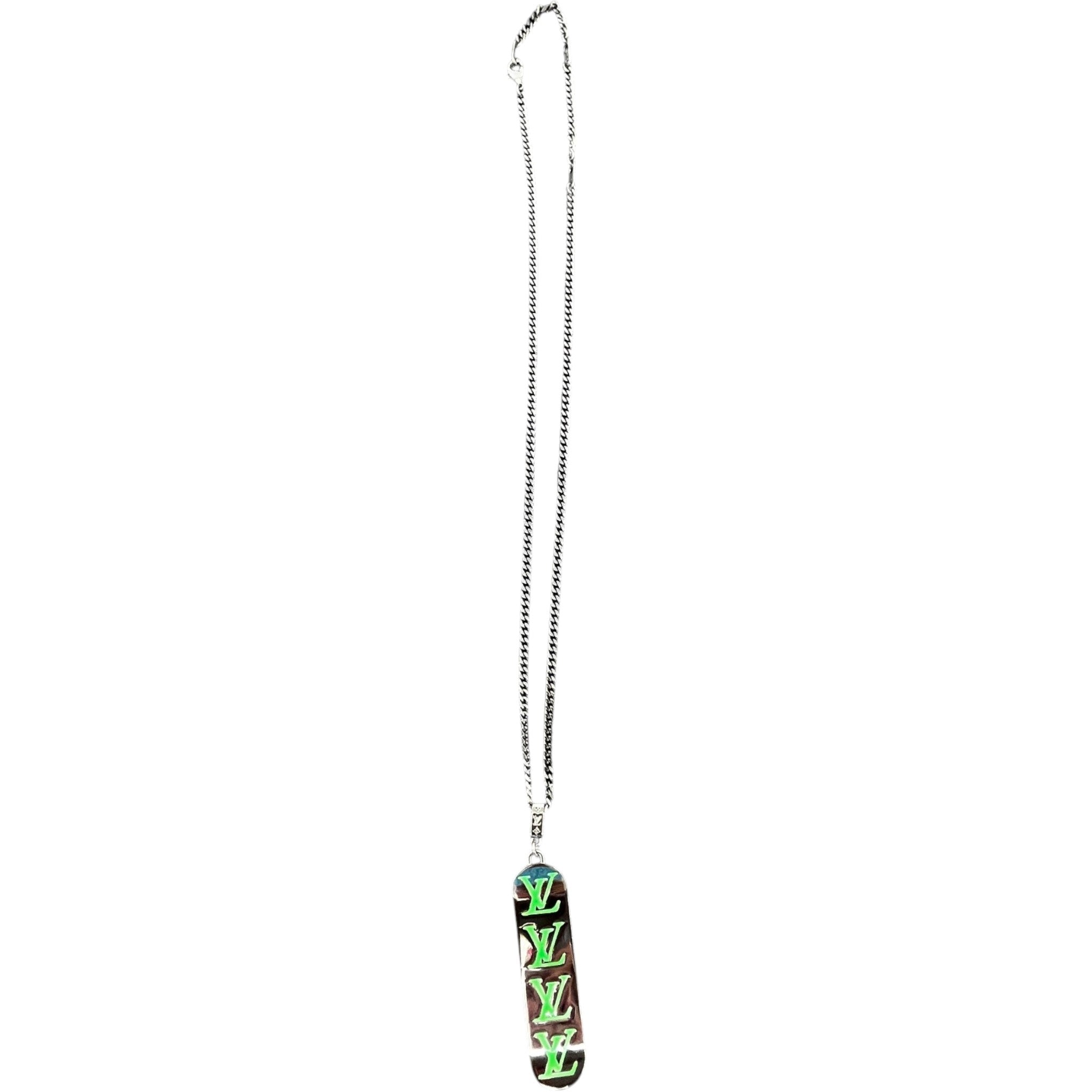 Men's Skateboard Necklace Silver