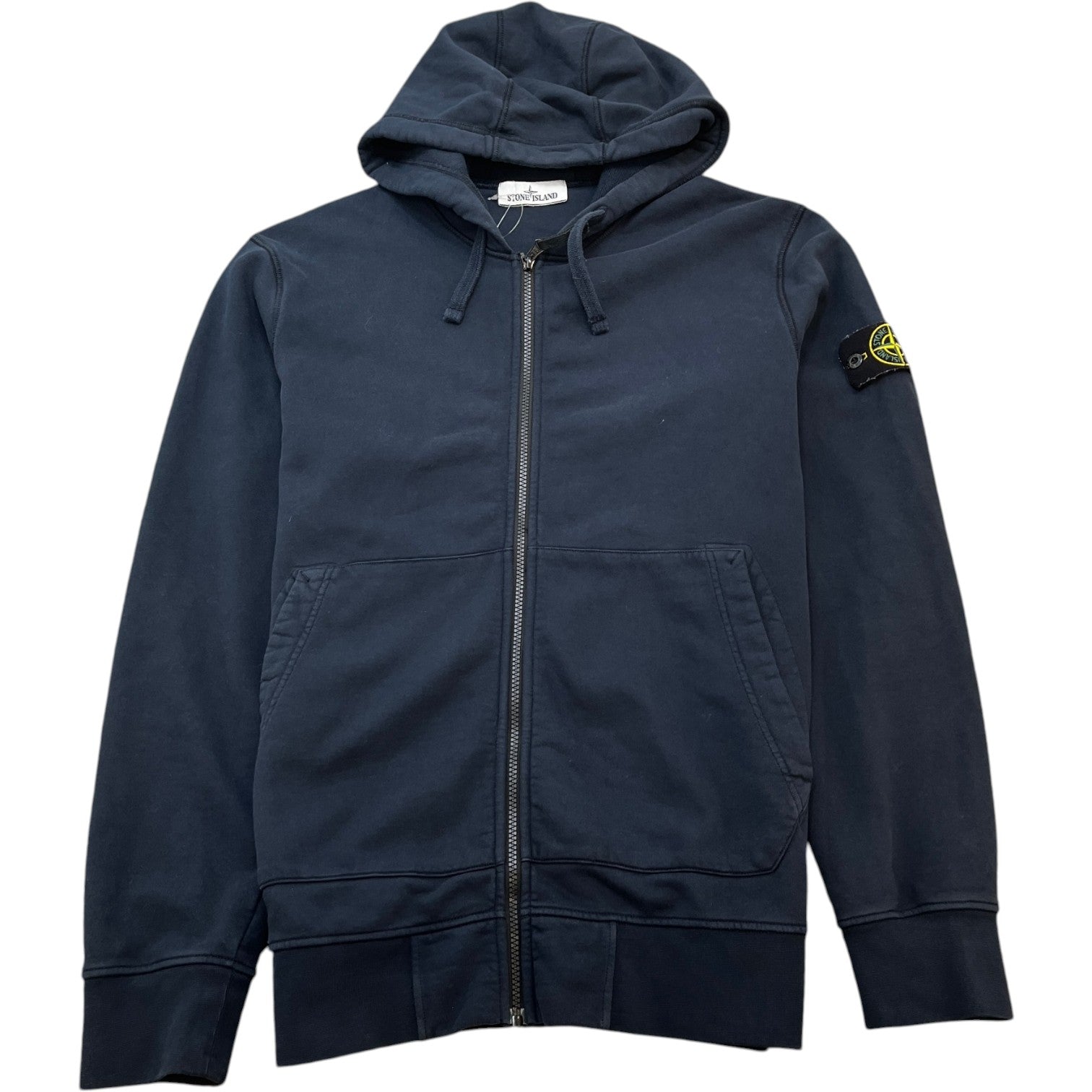 Men's Applique Logo Zip Hoodie Navy Size XL