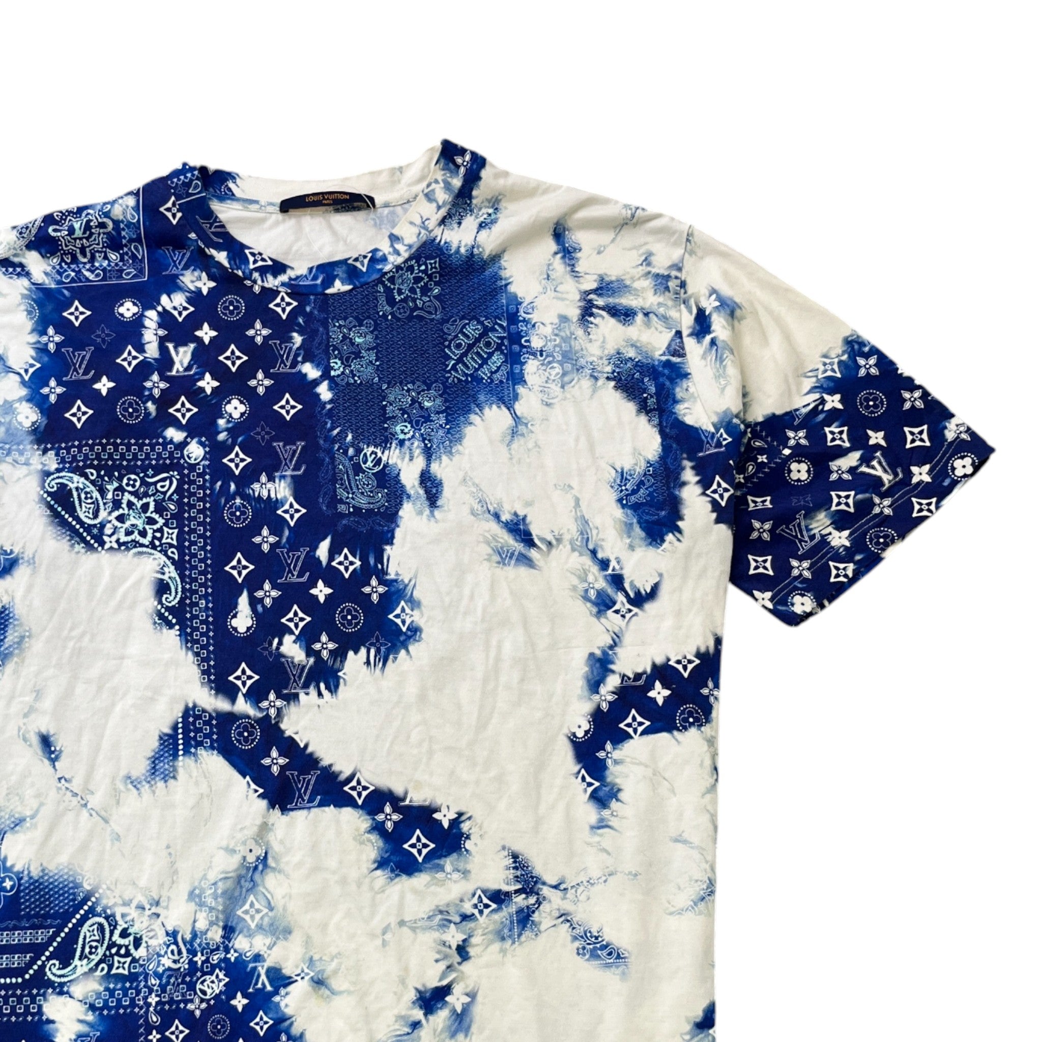 Men's Monogram Bandana T-Shirt Blue Size XXL