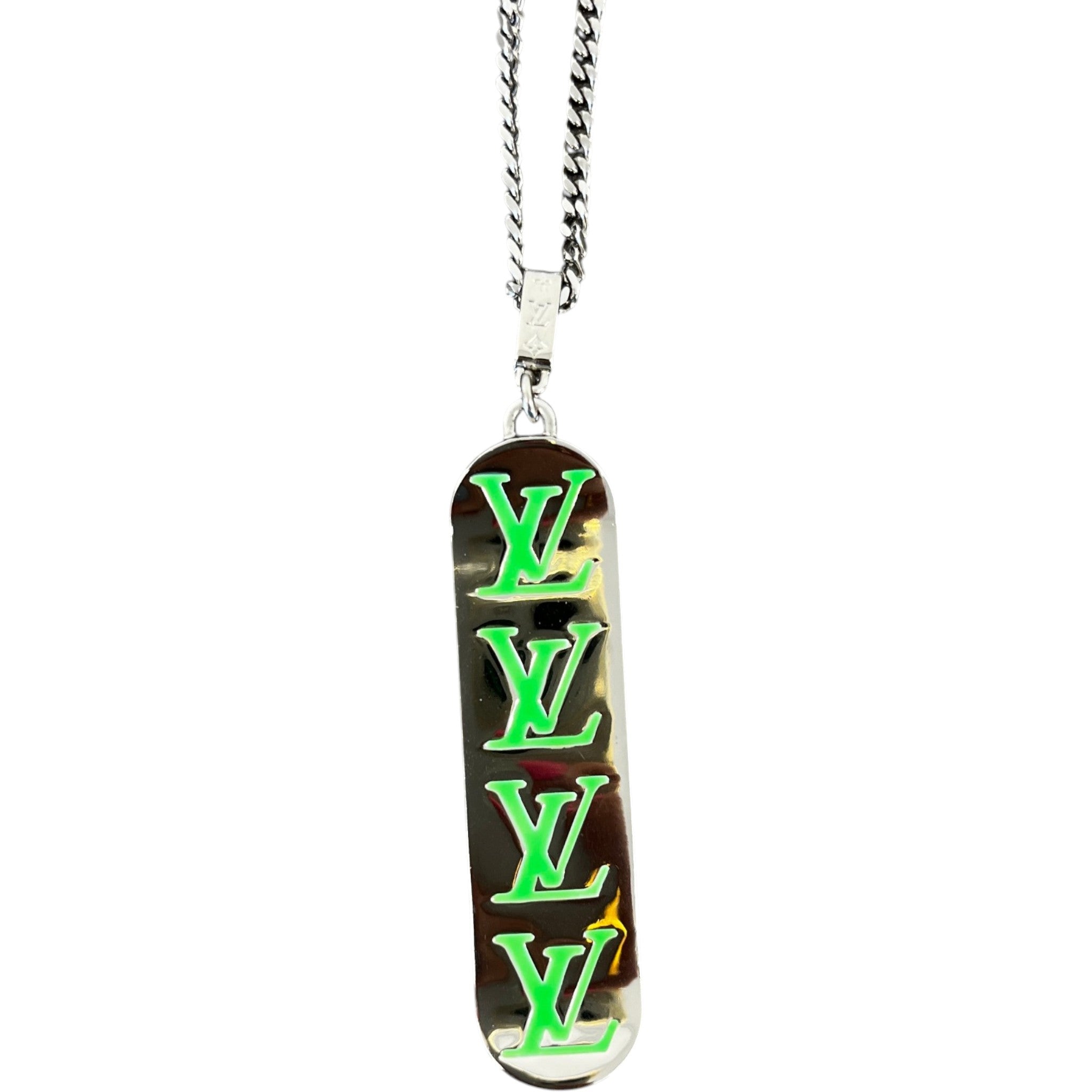 Men's Skateboard Necklace Silver