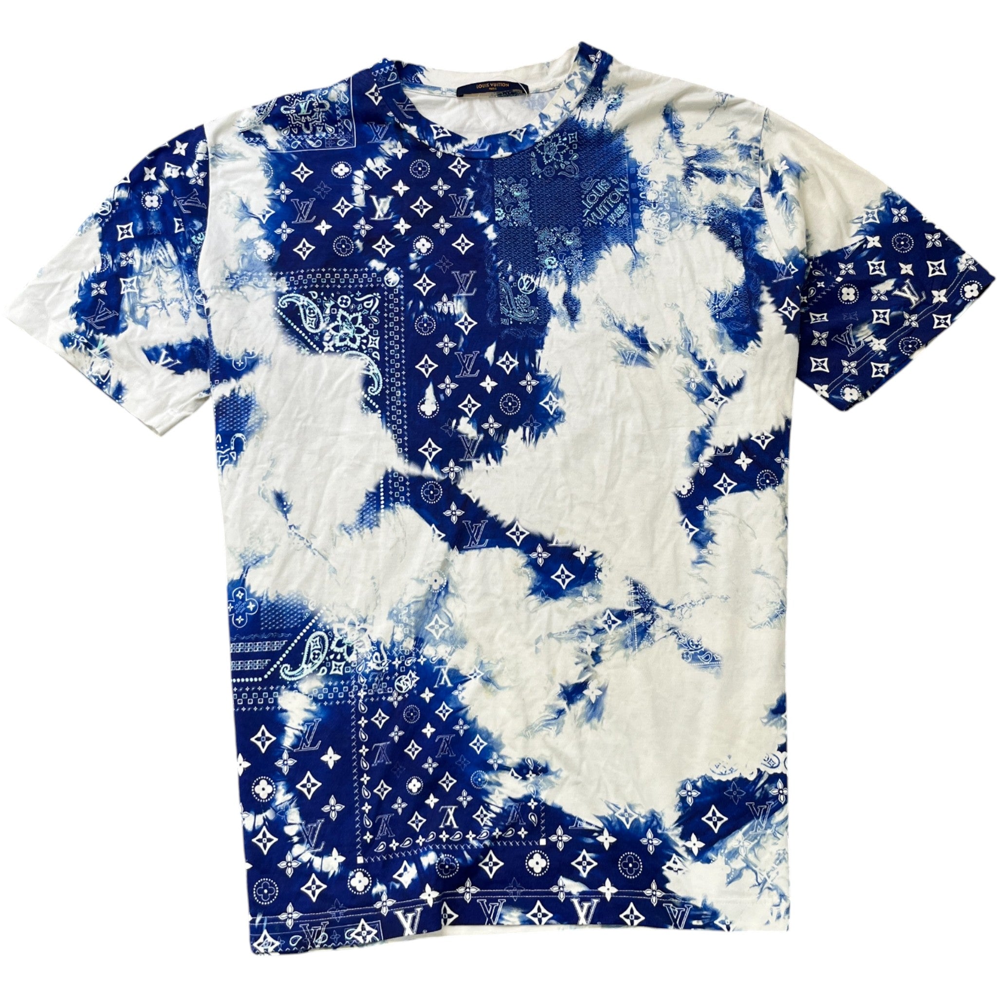 Men's Monogram Bandana T-Shirt Blue Size XXL